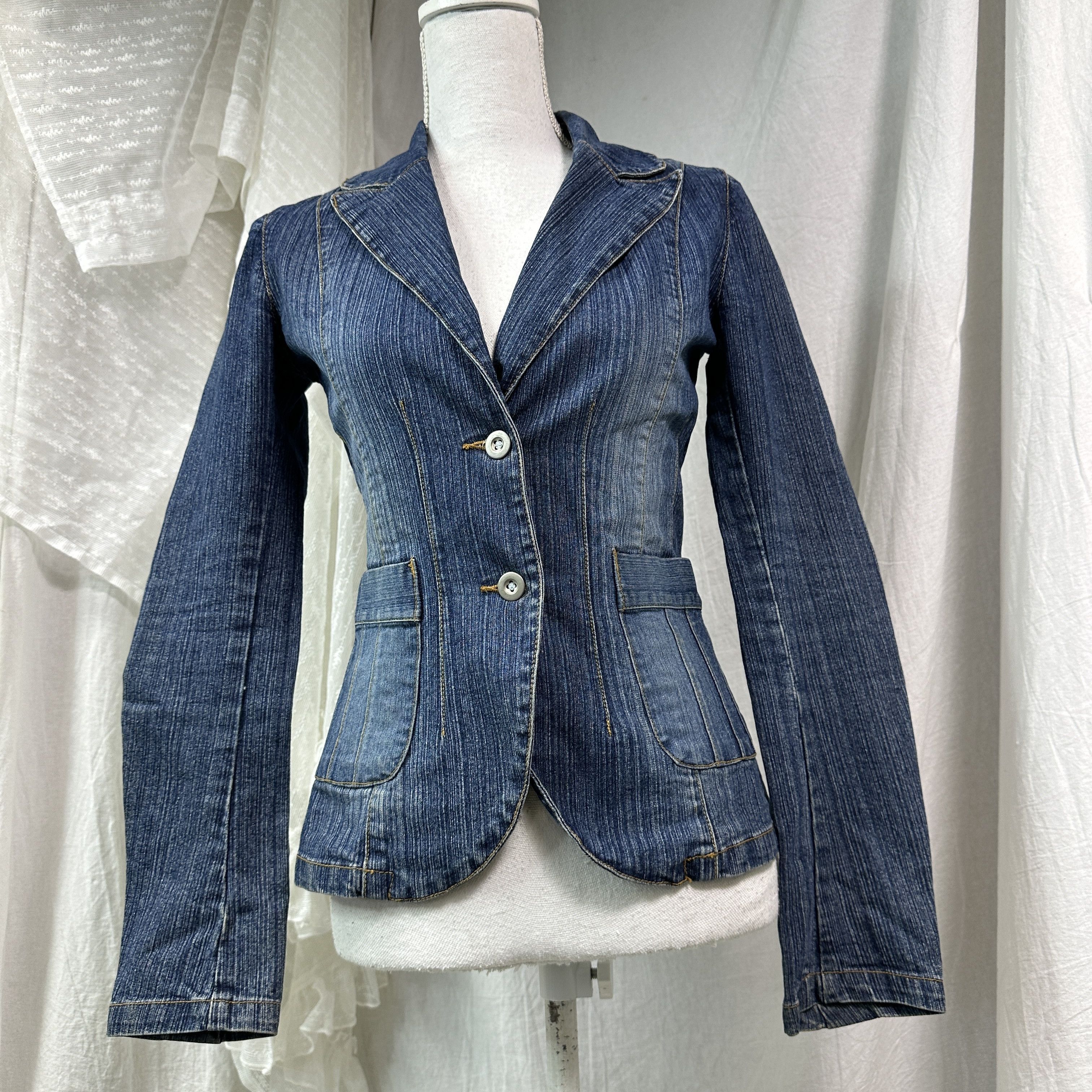 Vintage Vintage Denim Streetwear Fitted Jeans Blazer/Jacket Y2K Size XS / US 0-2 / IT 36-38 - 2 Thumbnail