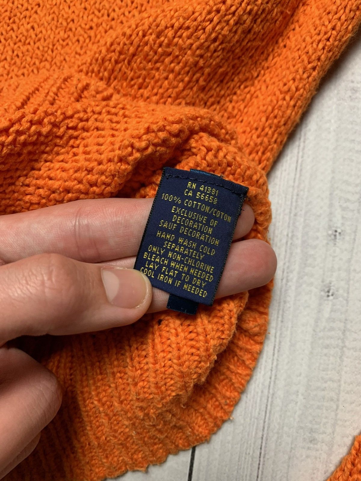 Polo Ralph Lauren × Vintage Vintage polo Ralph Lauren orange sweater Avant-garde Size S Size S / US 4 / IT 40 - 4 Thumbnail