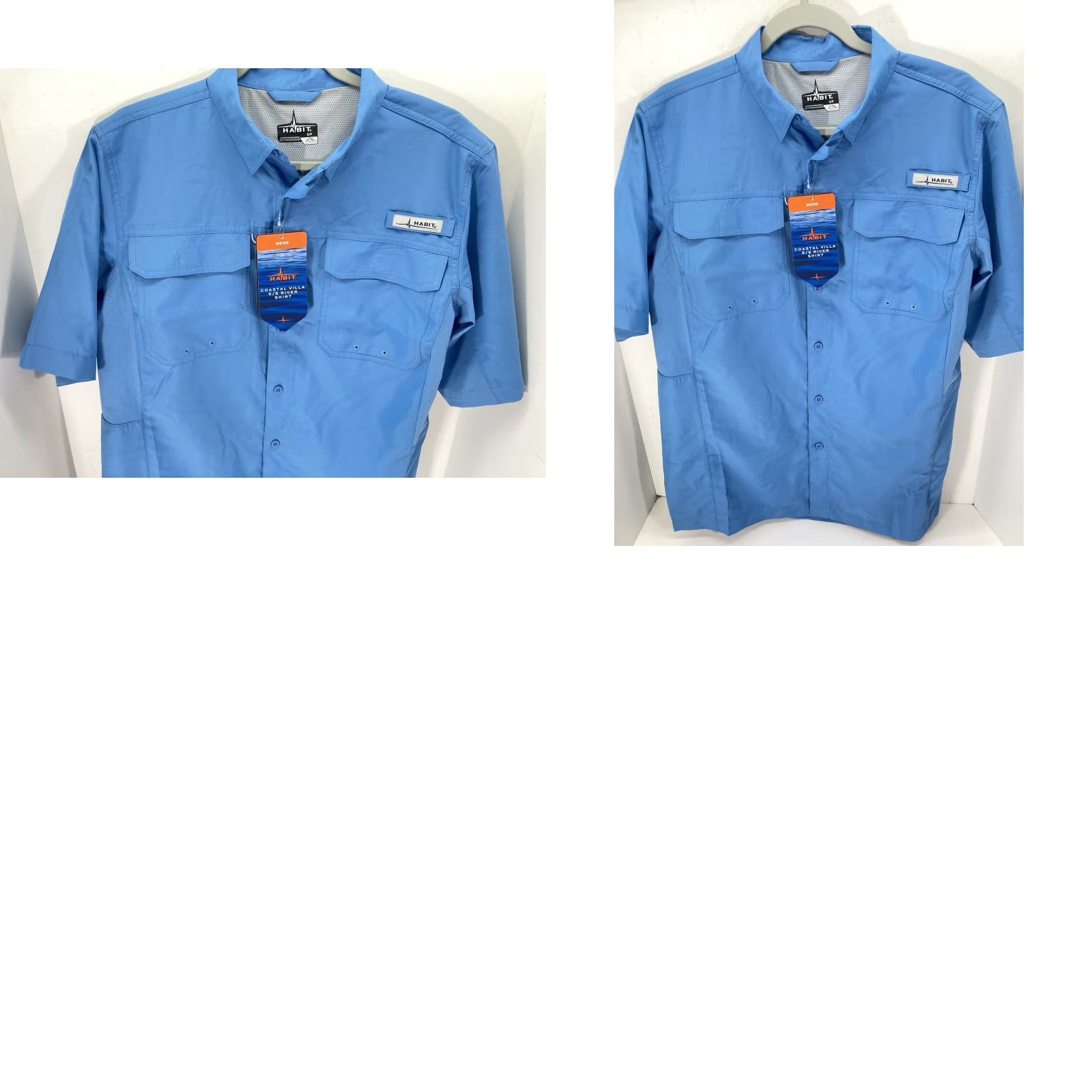 Habitat Habit Coastal Villa River Shirt Men Small Blue Short Sleeve Button Vented NWT Size US S / EU 44-46 / 1 - 9 Thumbnail