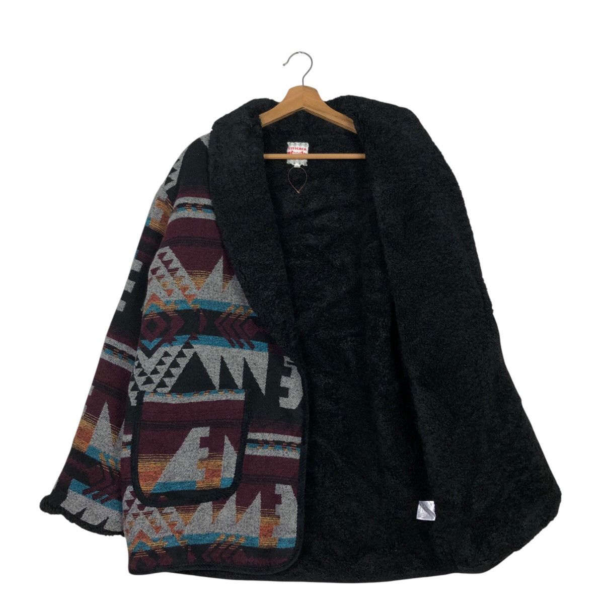 Japanese Brand 📌Vintage Wool Jacket Button Titicaca Navajo Native Design Size US M / EU 48-50 / 2 - 12 Thumbnail