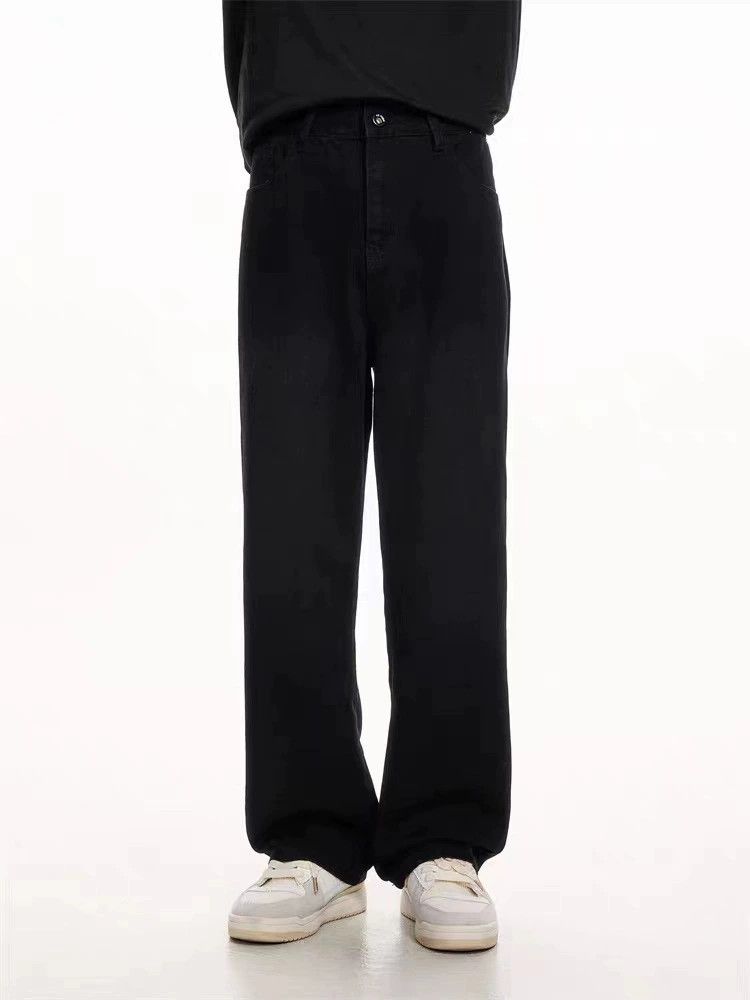 Japanese Brand High street men's loose straight casual cleanfit black jeans Size US 32 / EU 48 - 4 Thumbnail