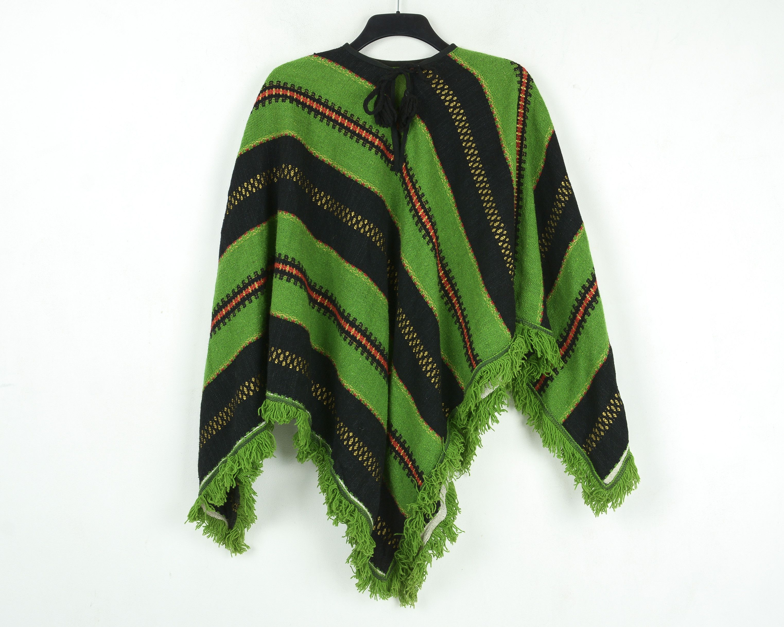 Aztech Mountain × Vintage Wool Knit Aztec Poncho Southwest Sweater Cape Boho Hippie Size ONE SIZE - 1 Thumbnail