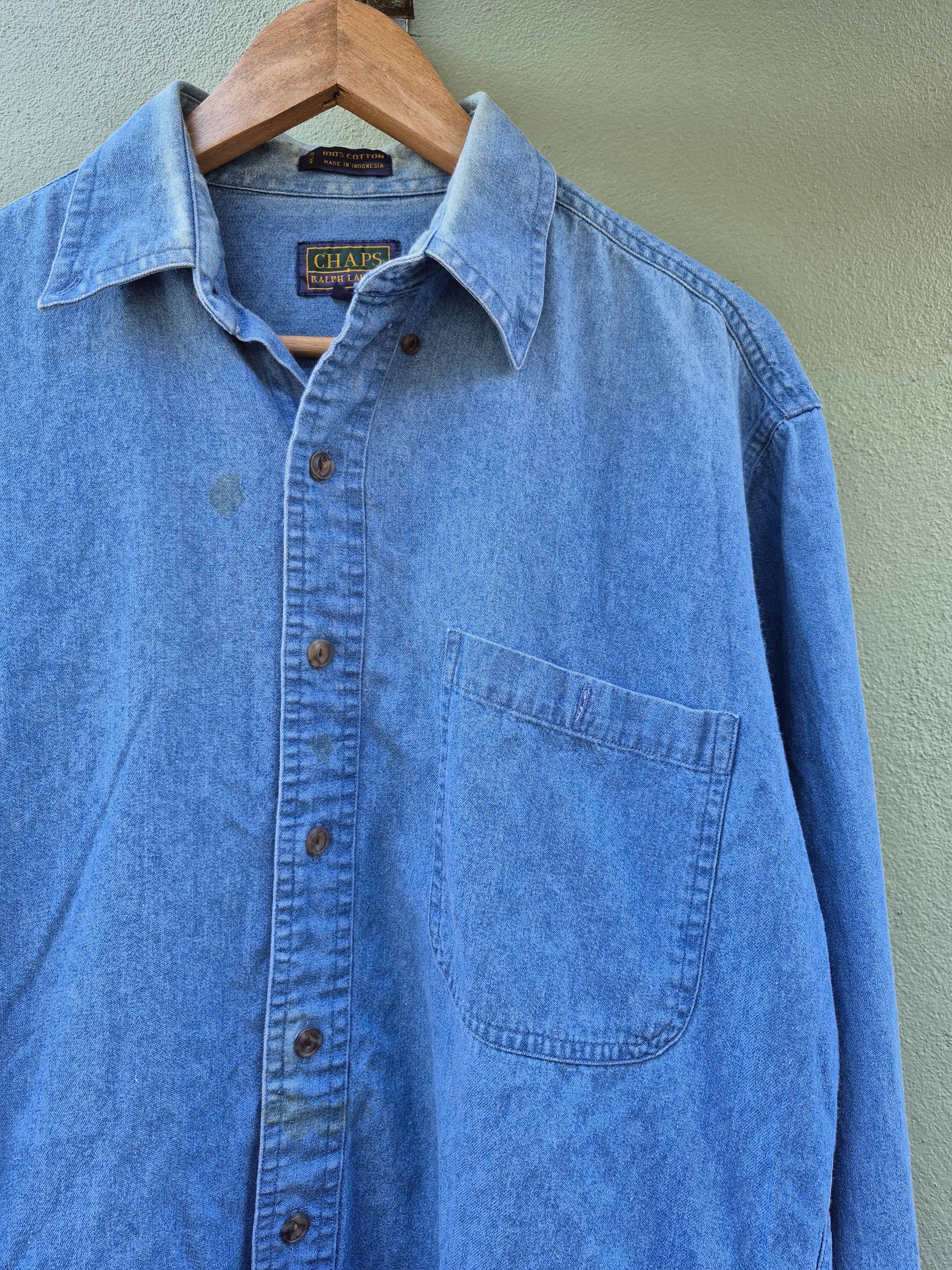 Chaps Ralph Lauren × Ralph Lauren 🔥 Chaps Ralph Lauren Denim Button Up Shirt Size US L / EU 52-54 / 3 - 4 Thumbnail
