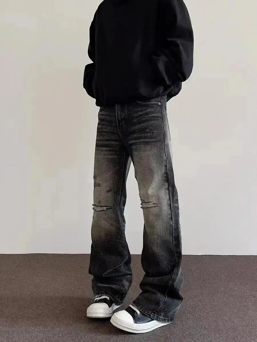 Japanese Brand High Street Vintage Ripped Black Jeans Size US 32 / EU 48 - 6 Thumbnail