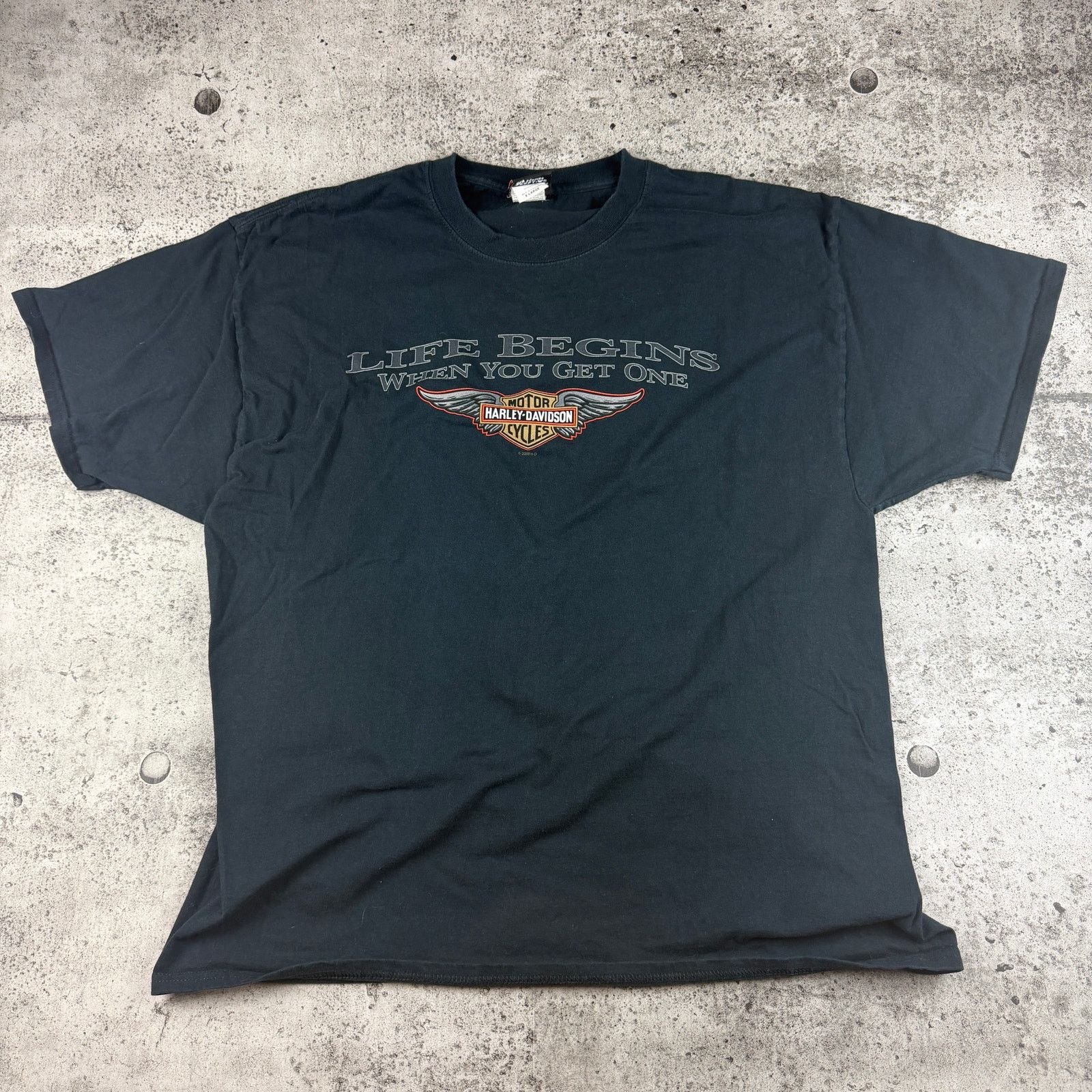 Harley Davidson Vintage Harley Davidson Shirt Life Begins When You Get OneXL Size US XL / EU 56 / 4 - 2 Thumbnail