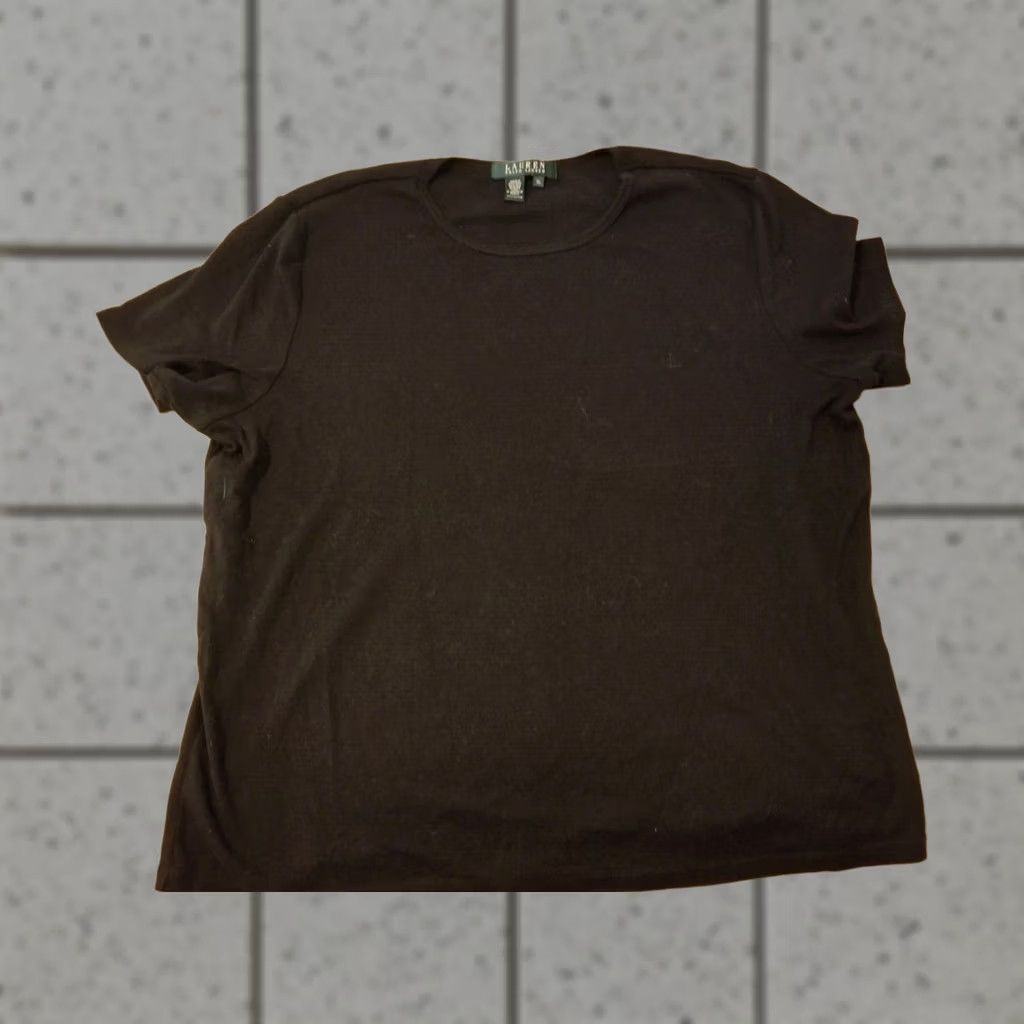 Polo Ralph Lauren Polo Ralph Lauren Shirt XL Black Cotton Crew Tee T-Shirt Womens Size XL / US 12-14 / IT 48-50 - 1 Thumbnail