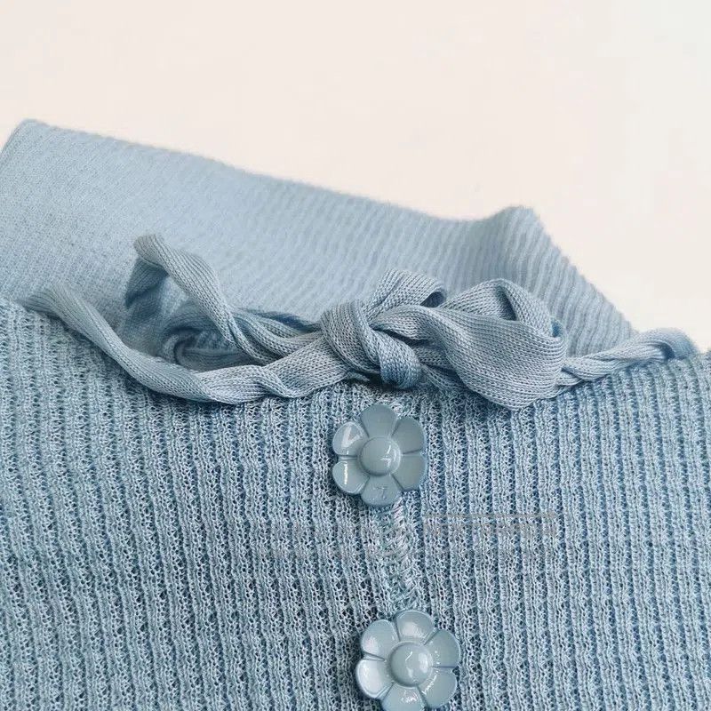 Louis Vuitton Louis Vuitton Blue Silk Knitted Top with Bow. Size US M / EU 48-50 / 2 - 3 Thumbnail