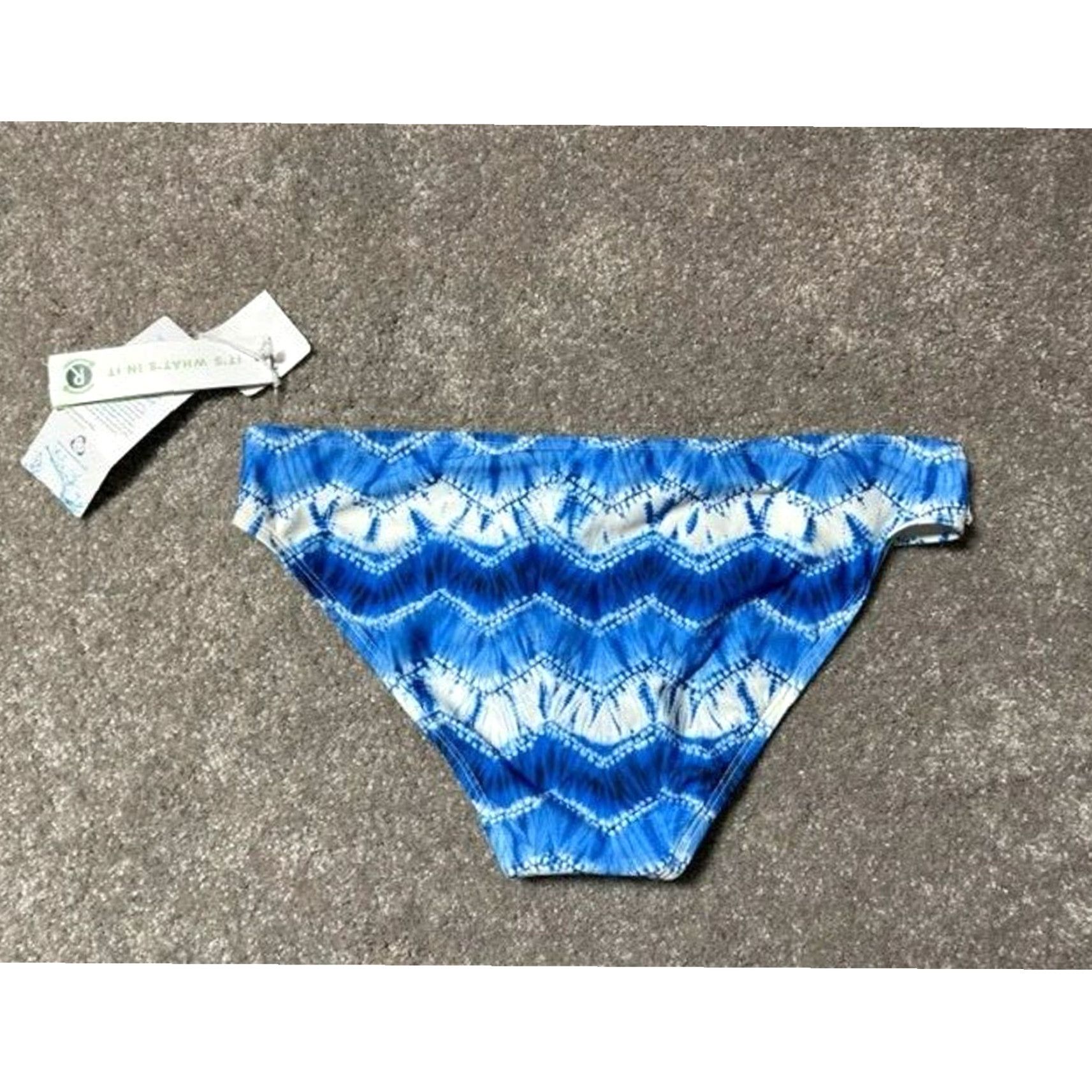 Swims Eco Swim Bikini Bottom Sz 12 Beach Festival Boho Coastal Lace Hippie Retro 70s Blue Tie Dye Women Bikini Bottom Mens no? Size 34" / US 12 / IT 48 - 2 Thumbnail