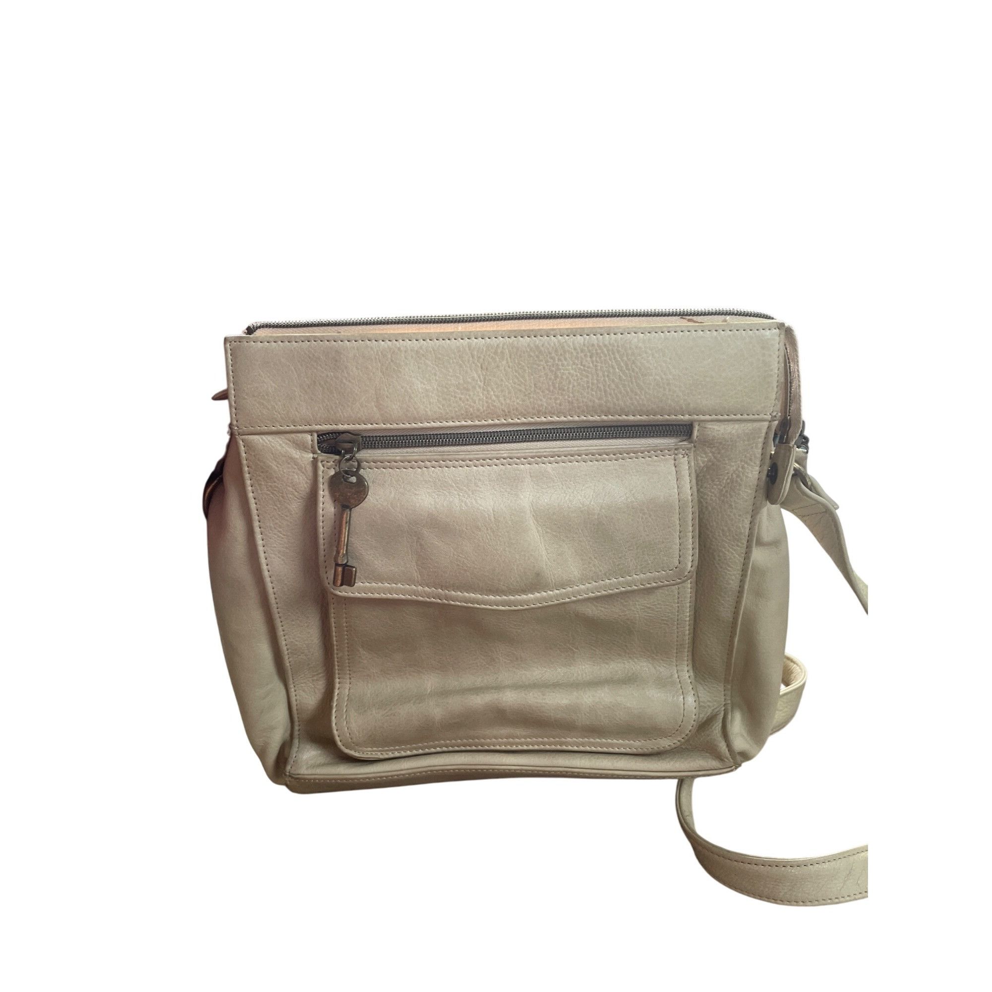 Fossil Fossil Womens Cream Leather vintage retro Crossbody Handbag Size ONE SIZE - 6 Thumbnail