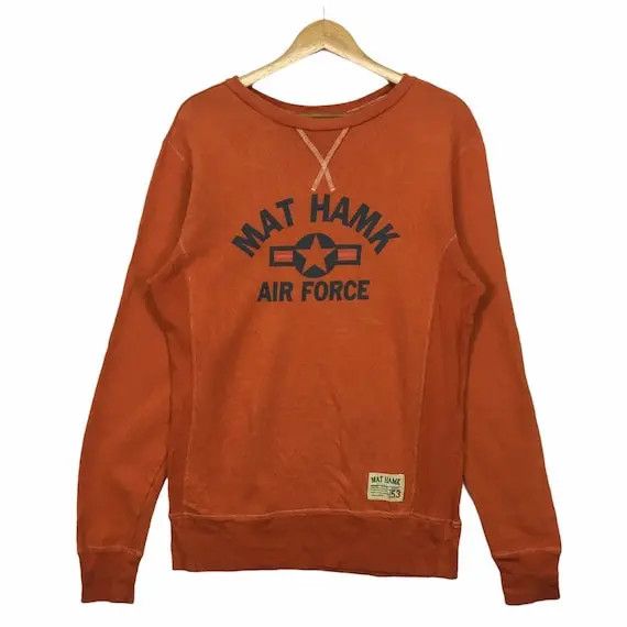 Vintage MAT HAMK Air Force Crewneck Sweatshirt Spell Out Streetwear Size US M / EU 48-50 / 2 - 1 Thumbnail