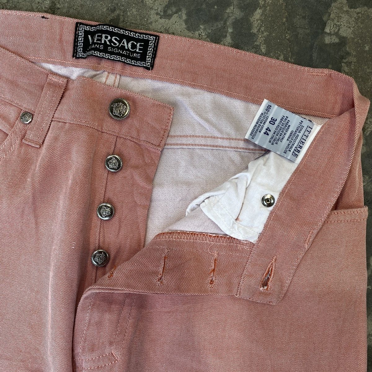 Versace × Versace Jeans Couture Versace Jeans Signature Soft Pink Denim Pants Size US 27 - 6 Thumbnail
