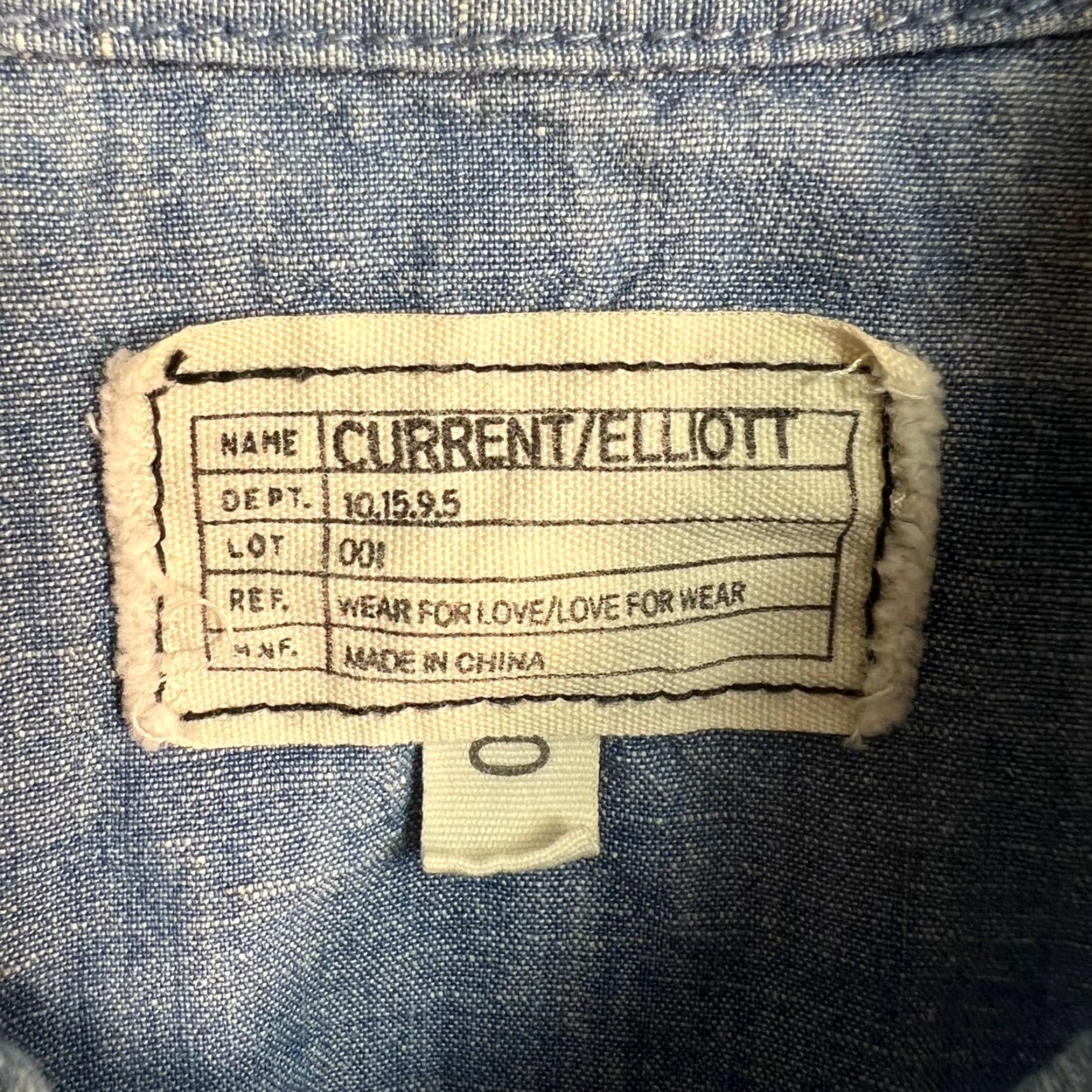 Vintage Current/Elliott Womens Chambray Button-Up Shirt with Tie Hem, 0, Blue, Long Sleeve, Collared, Cotton/Hemp, Vintage/Used, Adults, Womens Size XS / US 0-2 / IT 36-38 - 3 Thumbnail