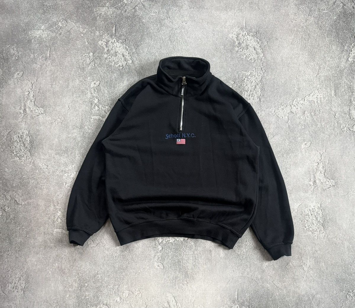 Schott Schott N.Y.C. USA 🇺🇸 M/size 1/4zip sweathsirt jumper pullover Size US M / EU 48-50 / 2 - 9 Thumbnail