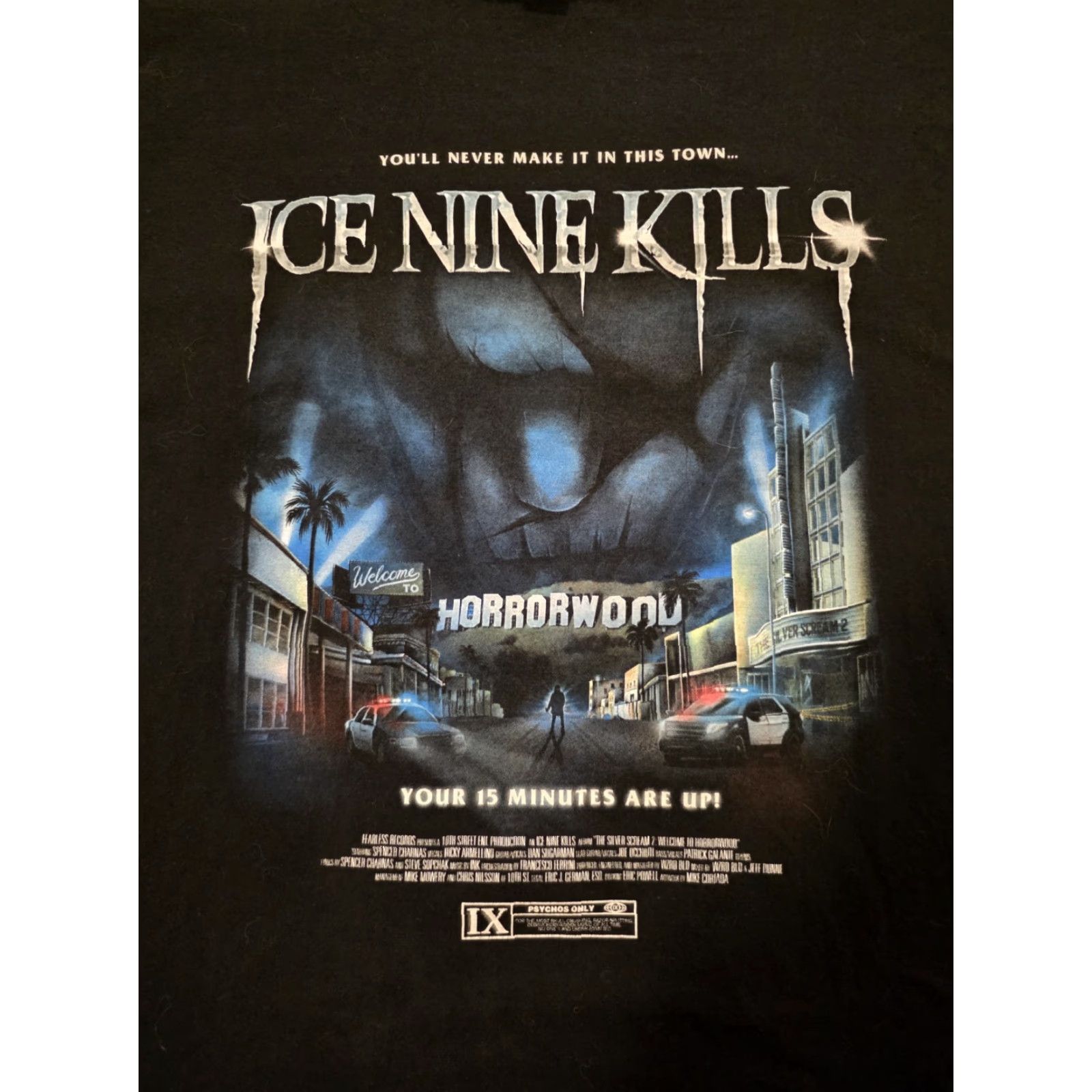 Gildan VINTAGE Ice Nine Kills Welcome To Horrorwood Band T Shirt Black Adult Large Size US L / EU 52-54 / 3 - 2 Thumbnail