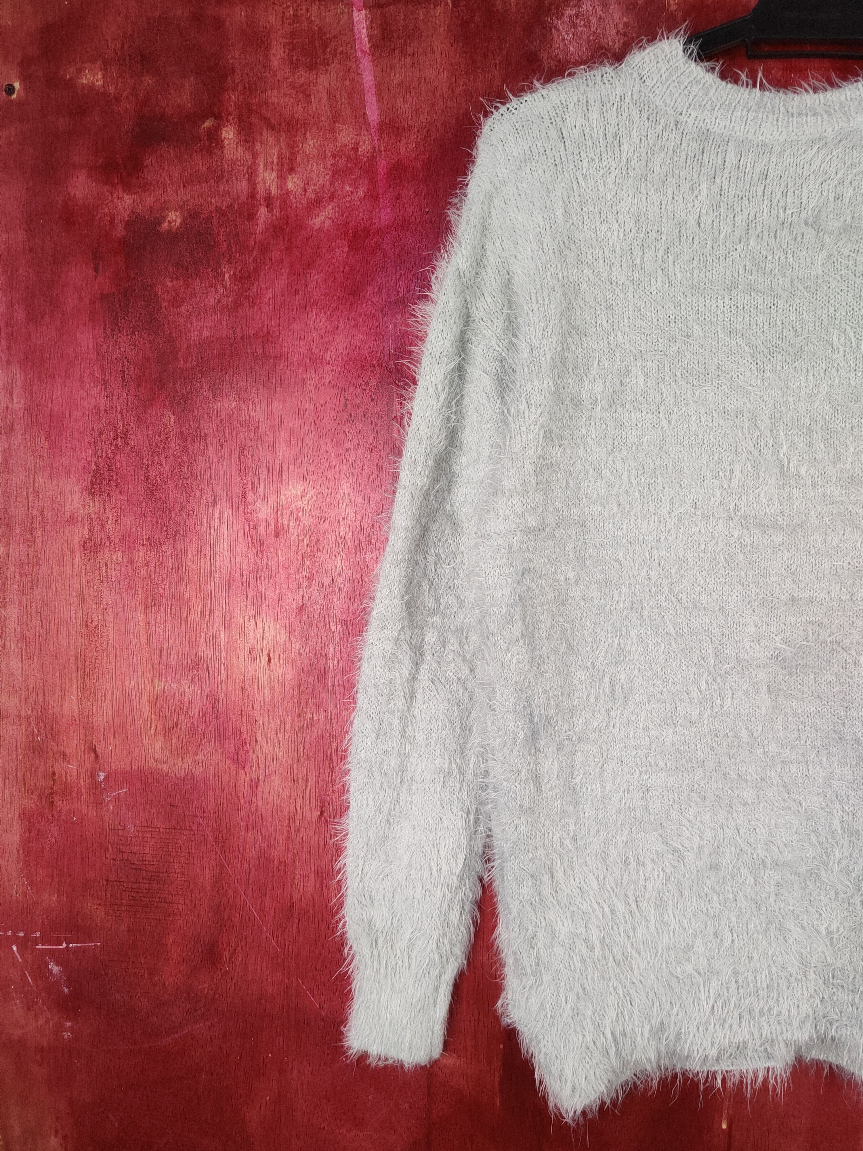 Aran Isles Knitwear Shoo La Rue Gray Shag Shaggy Fur Mohair Knitwear #S2063 Size M / US 6-8 / IT 42-44 - 8 Thumbnail