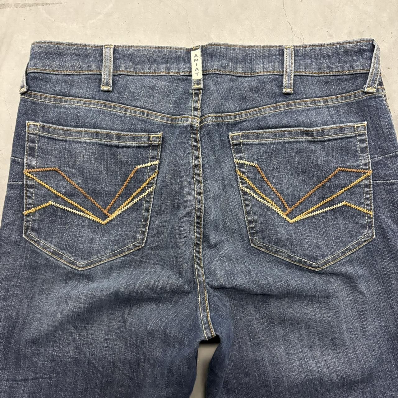 Ariat Crazy Vintage Y2K/2000s Baggy Flare Ariat Dark Wash Denim Jeans! Size US 34 / EU 50 - 7 Thumbnail
