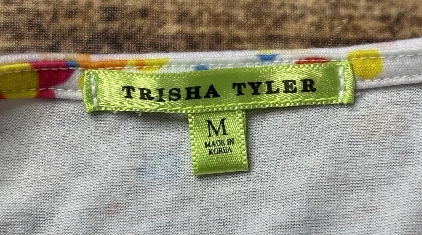 Other Trisha Tyler Top Women's Medium Artsy Abstract V-Neck Size M / US 6-8 / IT 42-44 - 2 Thumbnail