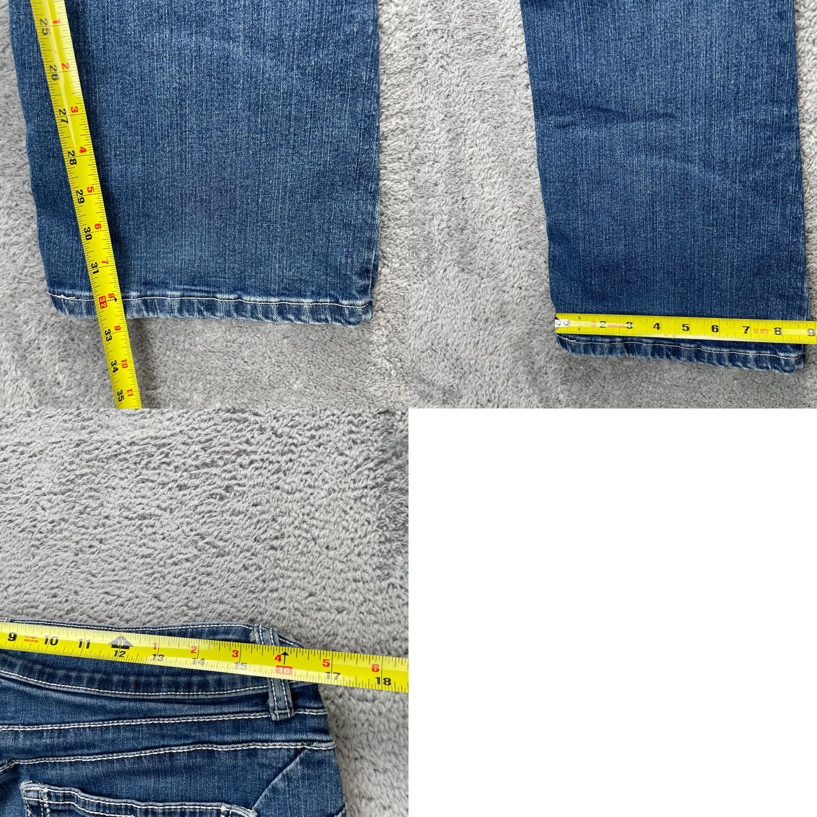 Wrangler Wrangler Jeans Womens 34 Blue Bootcut Denim Logo Button Zipper Stretch 5-Pocket Regular Inseam 33in Cotton Spandex Size 24" / US 00 / IT 34 - 8 Thumbnail
