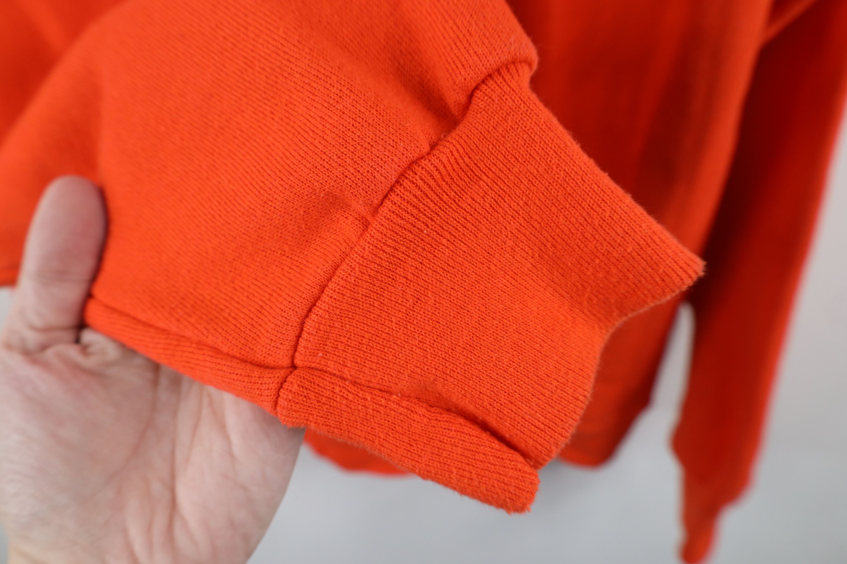 Vintage Vintage 90s Streetwear Blank Raglan Sweatshirt Orange USA Size US L / EU 52-54 / 3 - 9 Thumbnail