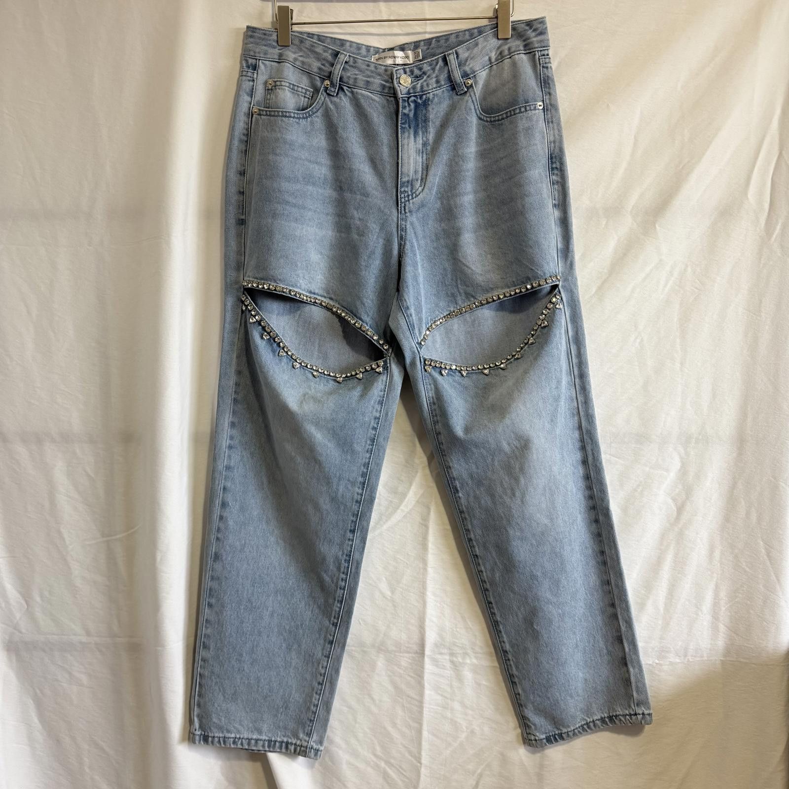 Other Torn by Ronny Kobo Light Wash Distressed Cutout Jeans Size 30" / US 8 / IT 44 - 2 Thumbnail