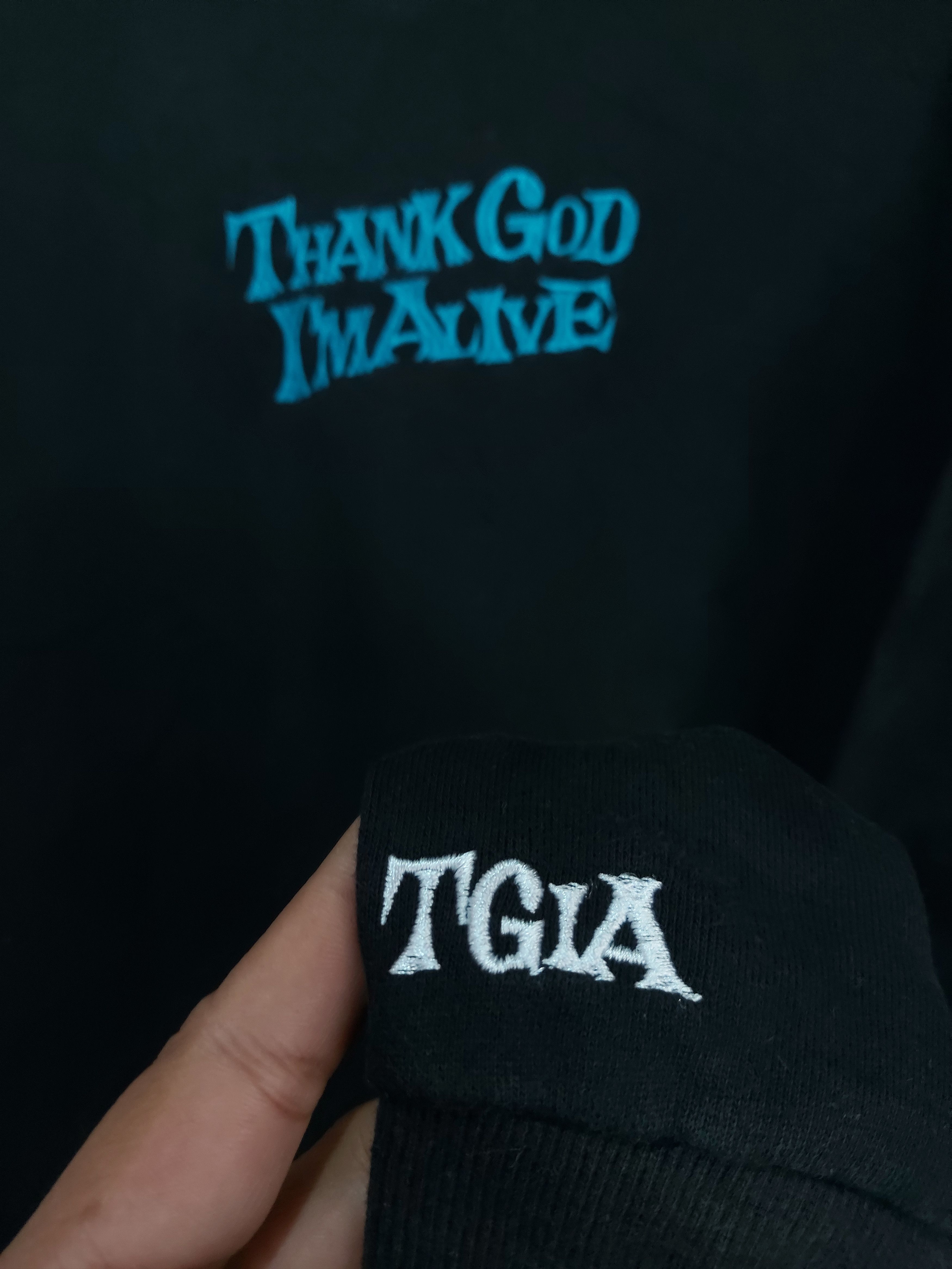 Vintage RIU DOMURA X 9090 SKATEBOARD THANK GOD I'M ALIVE SWEATSHIRT Size US L / EU 52-54 / 3 - 3 Thumbnail