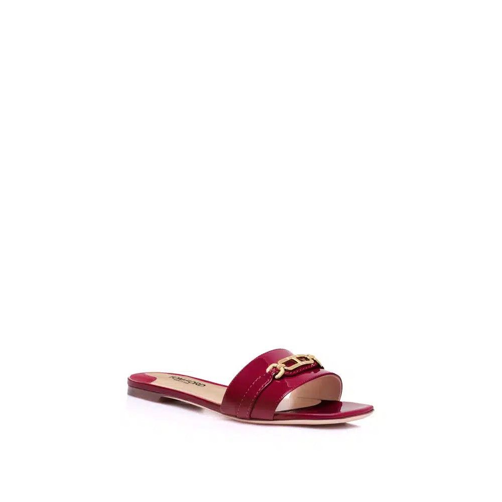 Tom Ford o1loc1c0326 W3526 Patent Leather Slides in Red Size US 8 / IT 38 - 4 Thumbnail