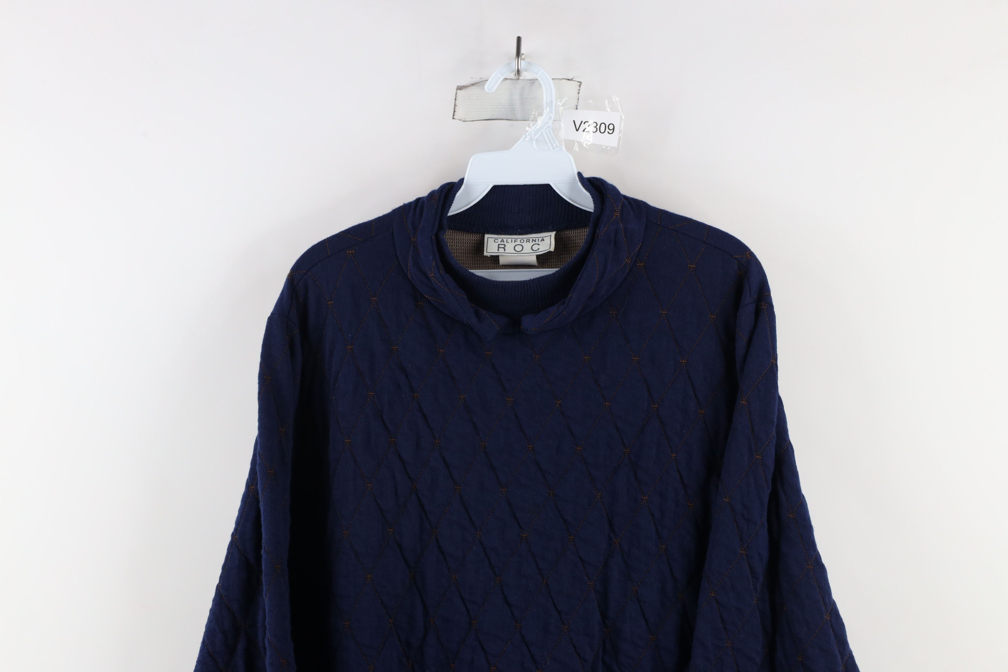 Vintage Vintage 70s Streetwear Quilted Diamond Pullover Sweater USA Size 3XL / US 20-22 - 2 Thumbnail