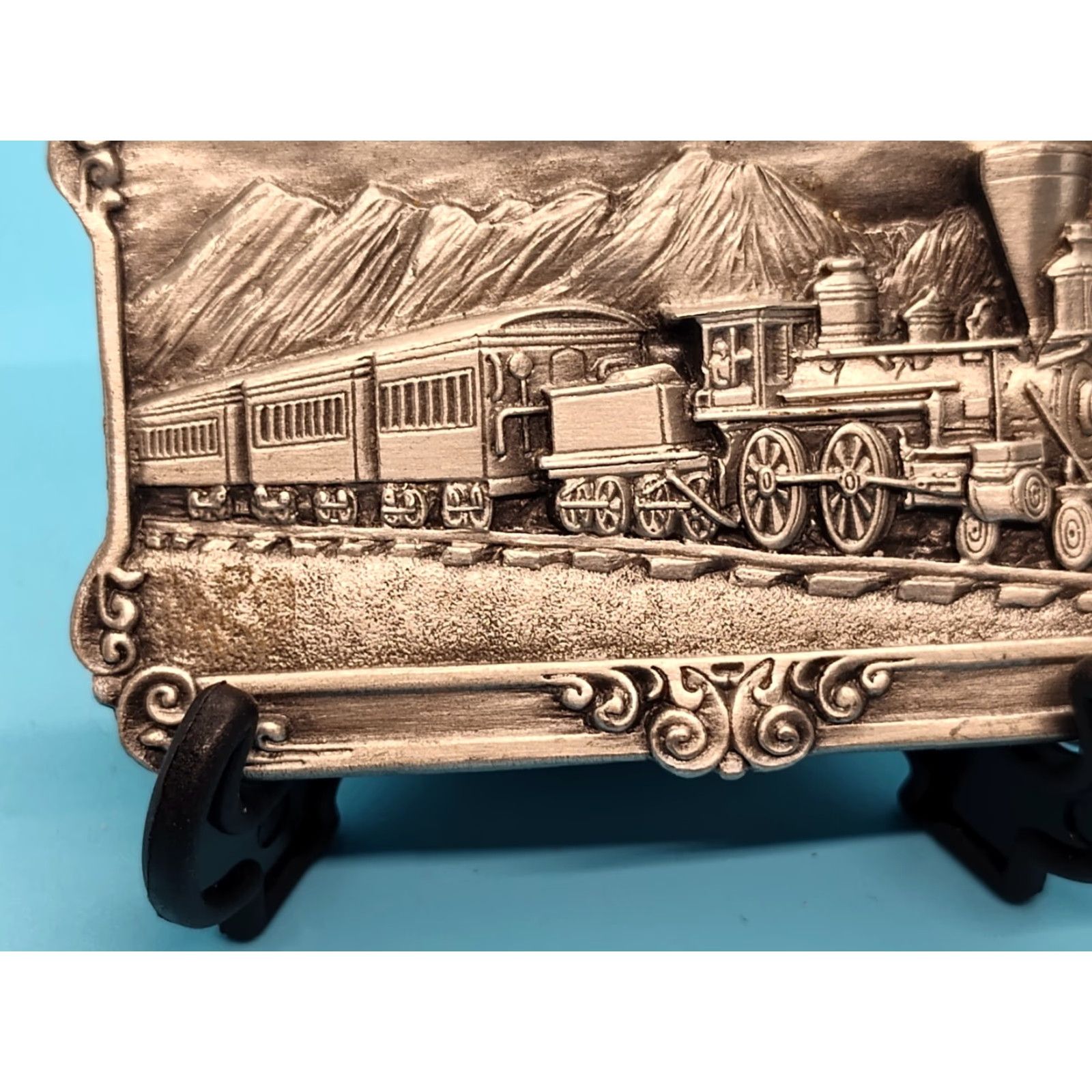 Vintage VINTAGE Siskiyou Belt Buckle Unisex Adult Metal Silver 1980s Transportation Art Nouveau Made in USA Free Shipping Size ONE SIZE - 5 Thumbnail