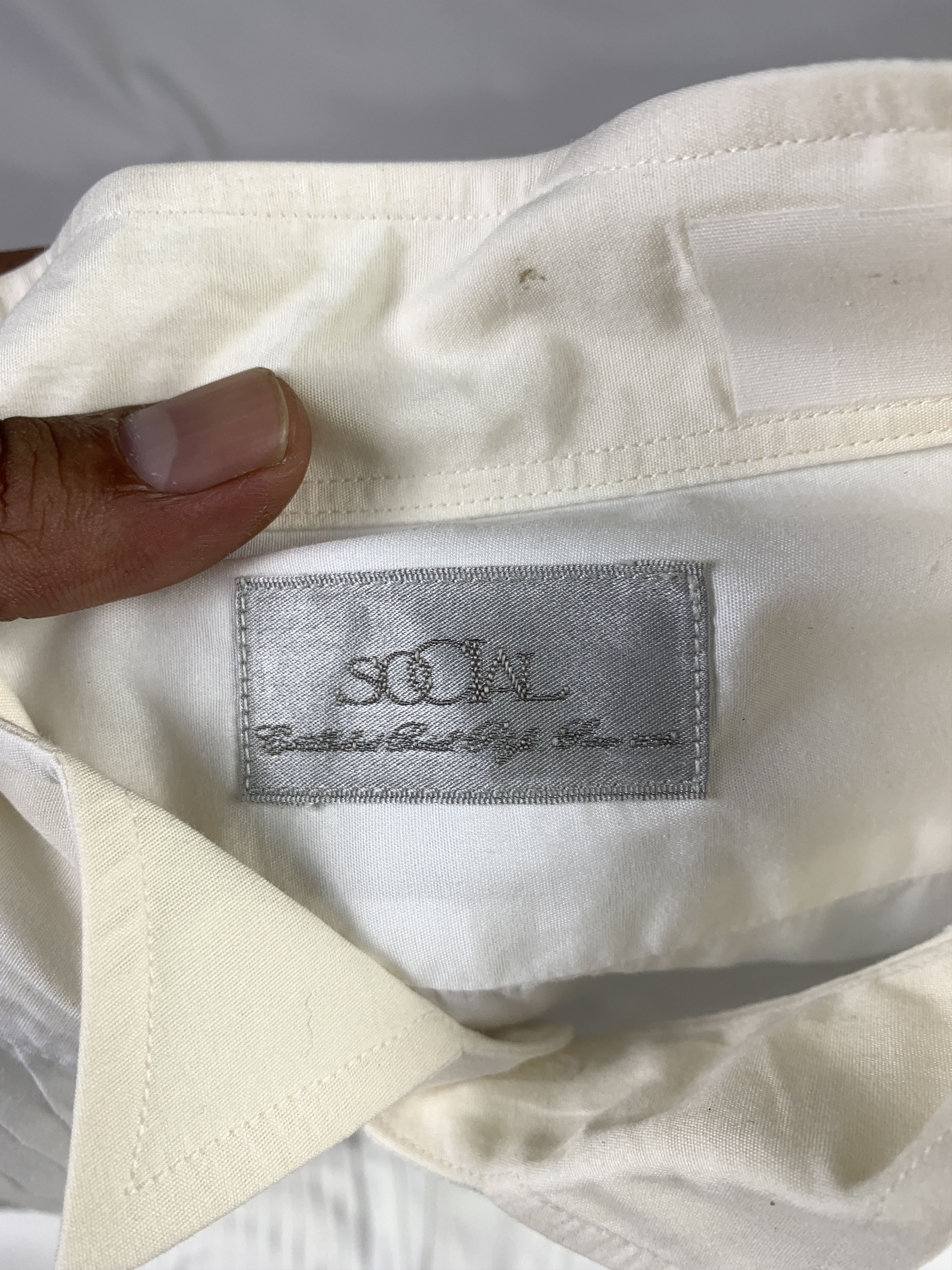 Japanese Brand Social White Formal Suit Shirt (L) Size US L / EU 52-54 / 3 - 7 Thumbnail
