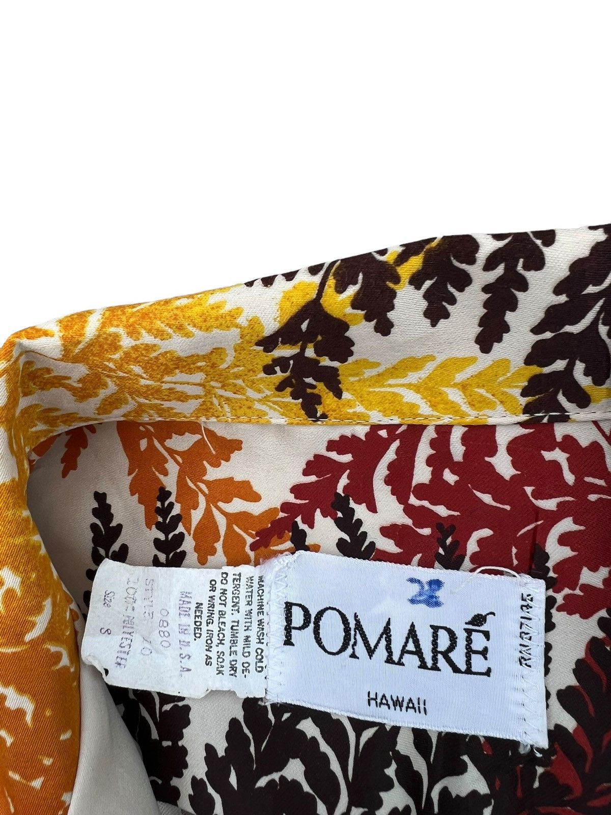 Vintage VTG 70s PAMORE Multi Colour Leaves Polyester Hawaiian Shirt Size US S / EU 44-46 / 1 - 6 Thumbnail