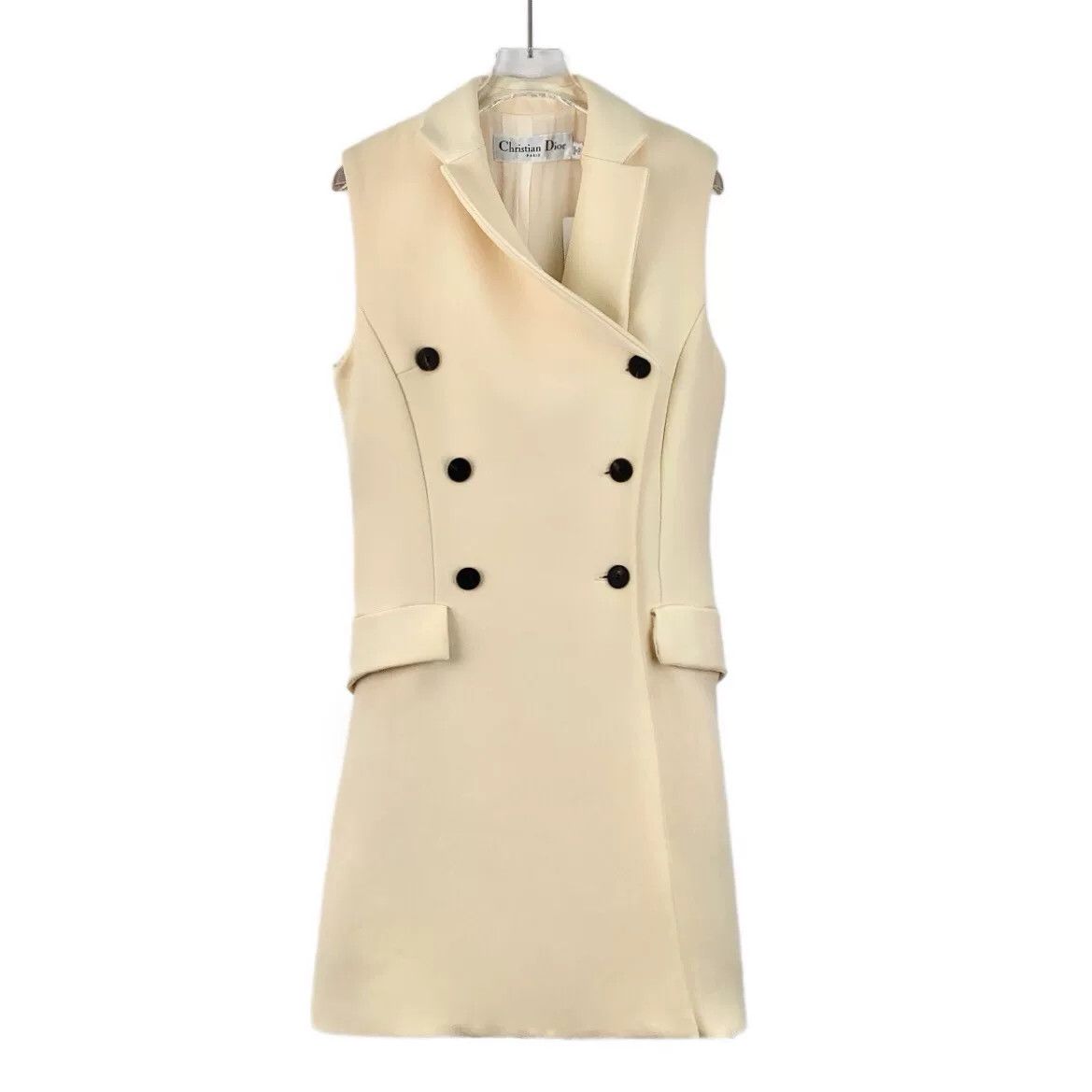 Dior beige wool sleeveless double-breasted dress Size US 38 / EU 54 - 1 Thumbnail