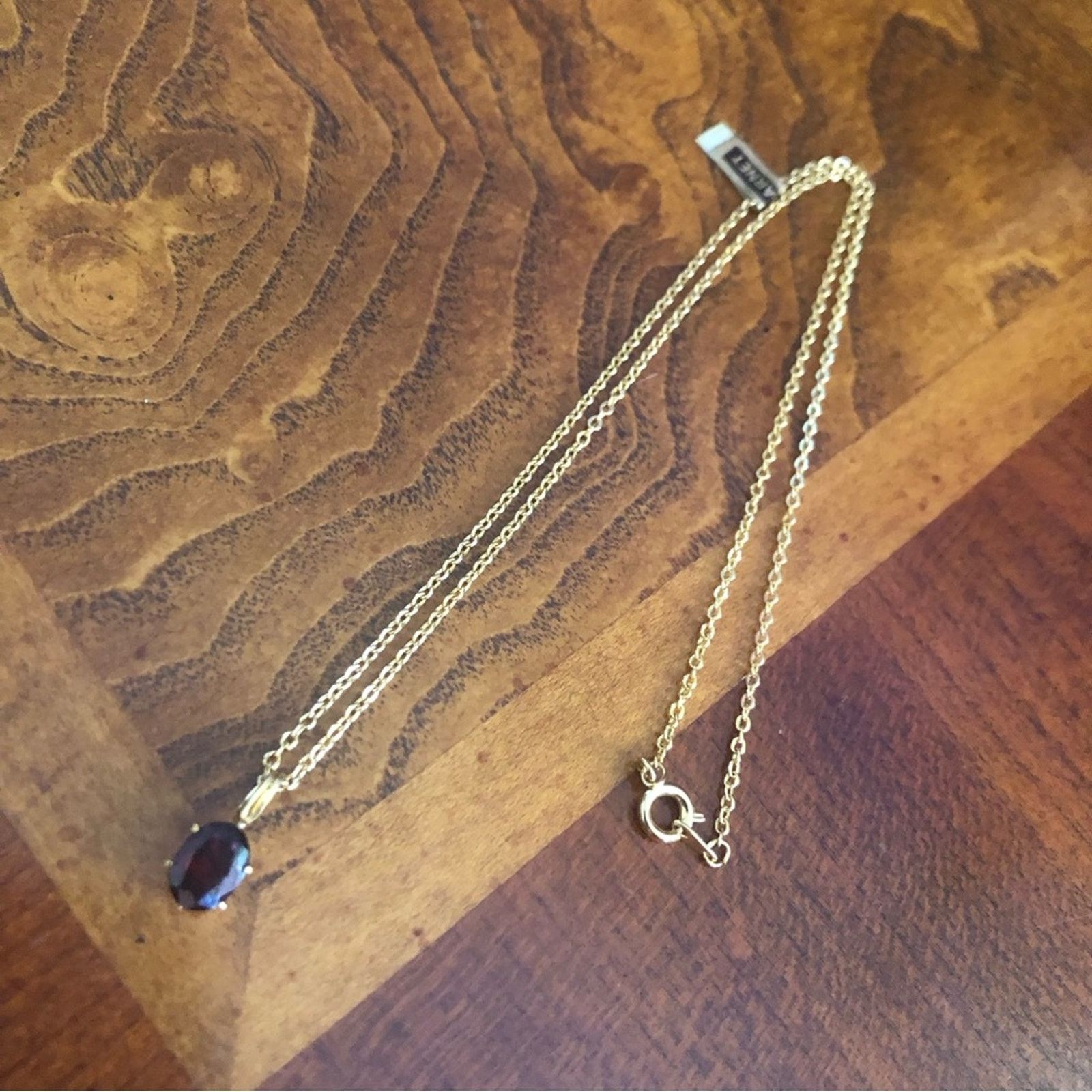 Vintage Vintage genuine garnet gold plated rolo chain necklace NWT Size ONE SIZE - 2 Thumbnail