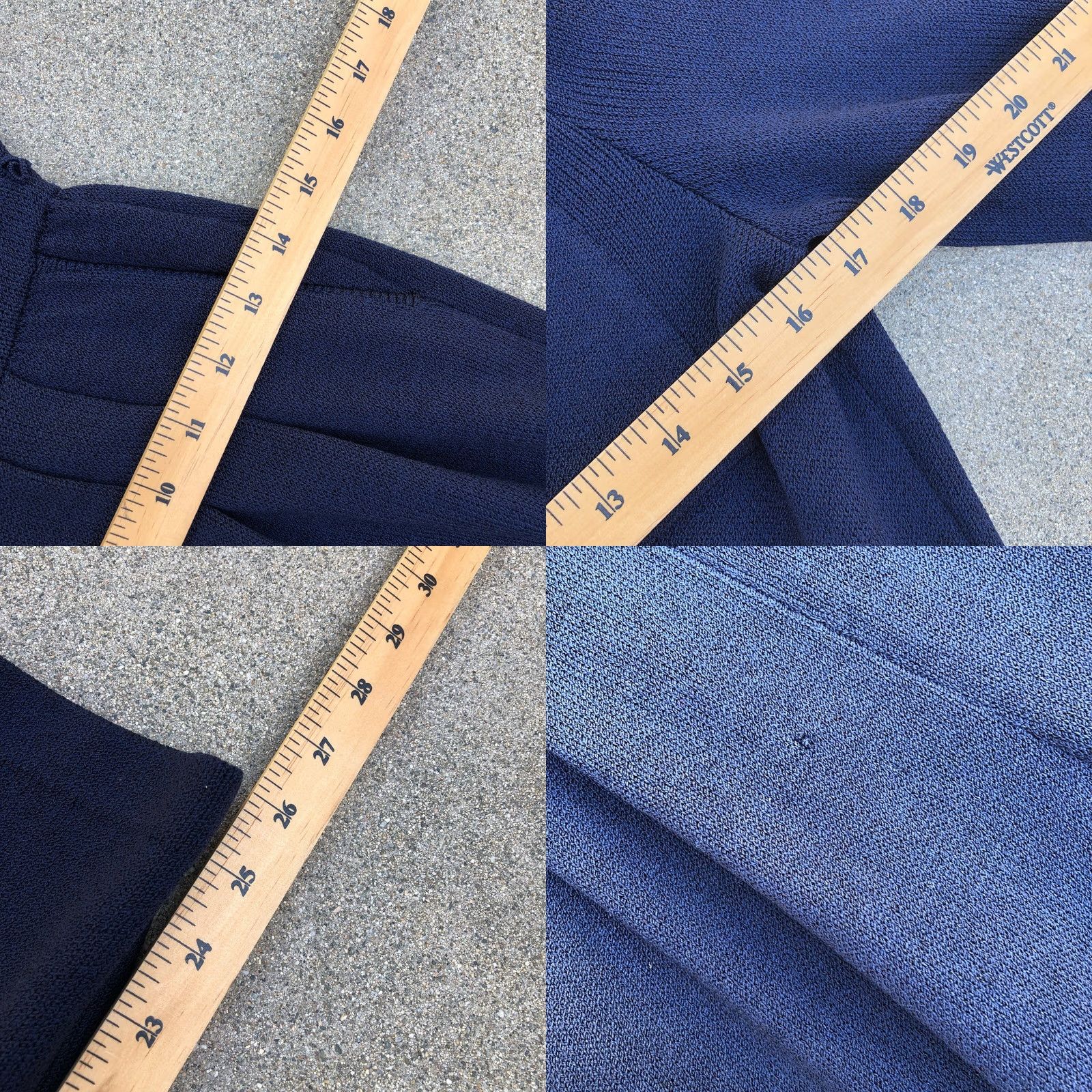 Vintage VTG ST JOHN Collection Marie Gray Santana Knit Jumpsuit Romper Blue Designer Size 26" / US 2 / IT 38 - 9 Thumbnail