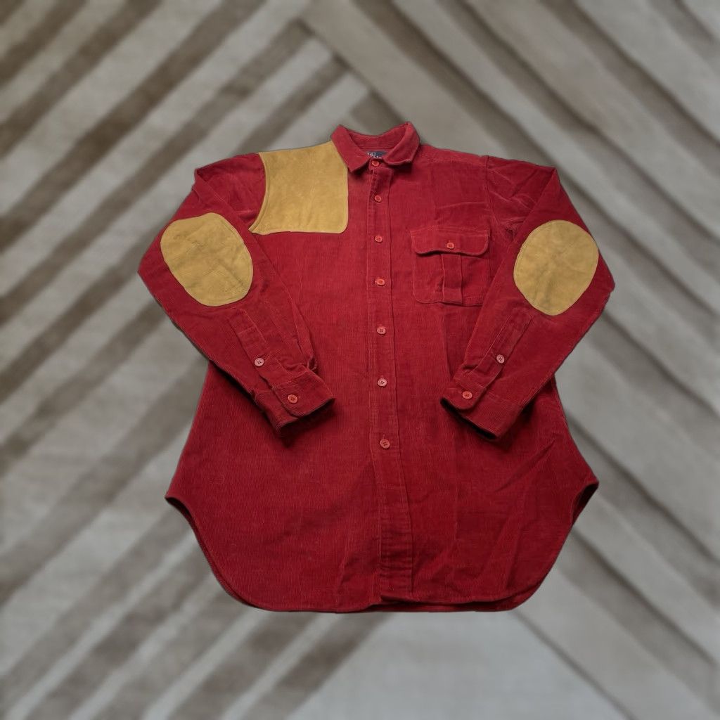 Polo Ralph Lauren Polo Ralph Lauren Shirt Mens Corduroy Vintage Button-Up Red Small Size US S / EU 44-46 / 1 - 1 Thumbnail