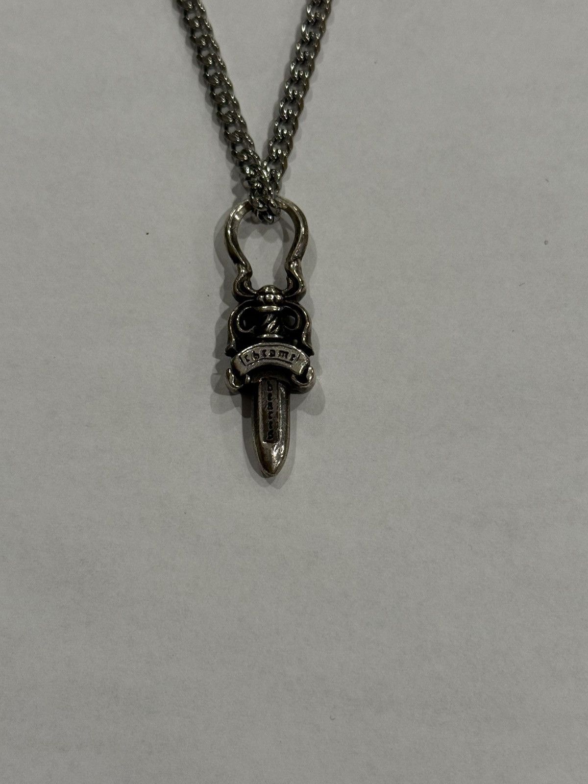 Chrome Hearts Chrome Hearts Dagger Pendant Cuban Link Chain Necklace 925 Size ONE SIZE - 2 Thumbnail