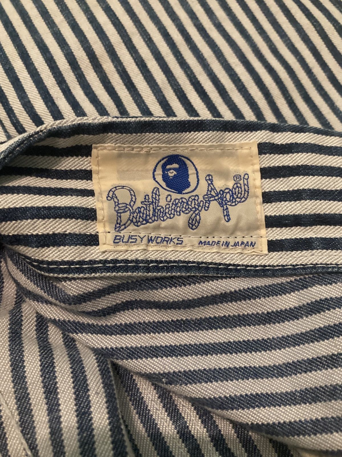 Bape × Nigo Vintage Bape A Bathing Ape Busy Works pinstripe work pants Size US 27 - 4 Thumbnail
