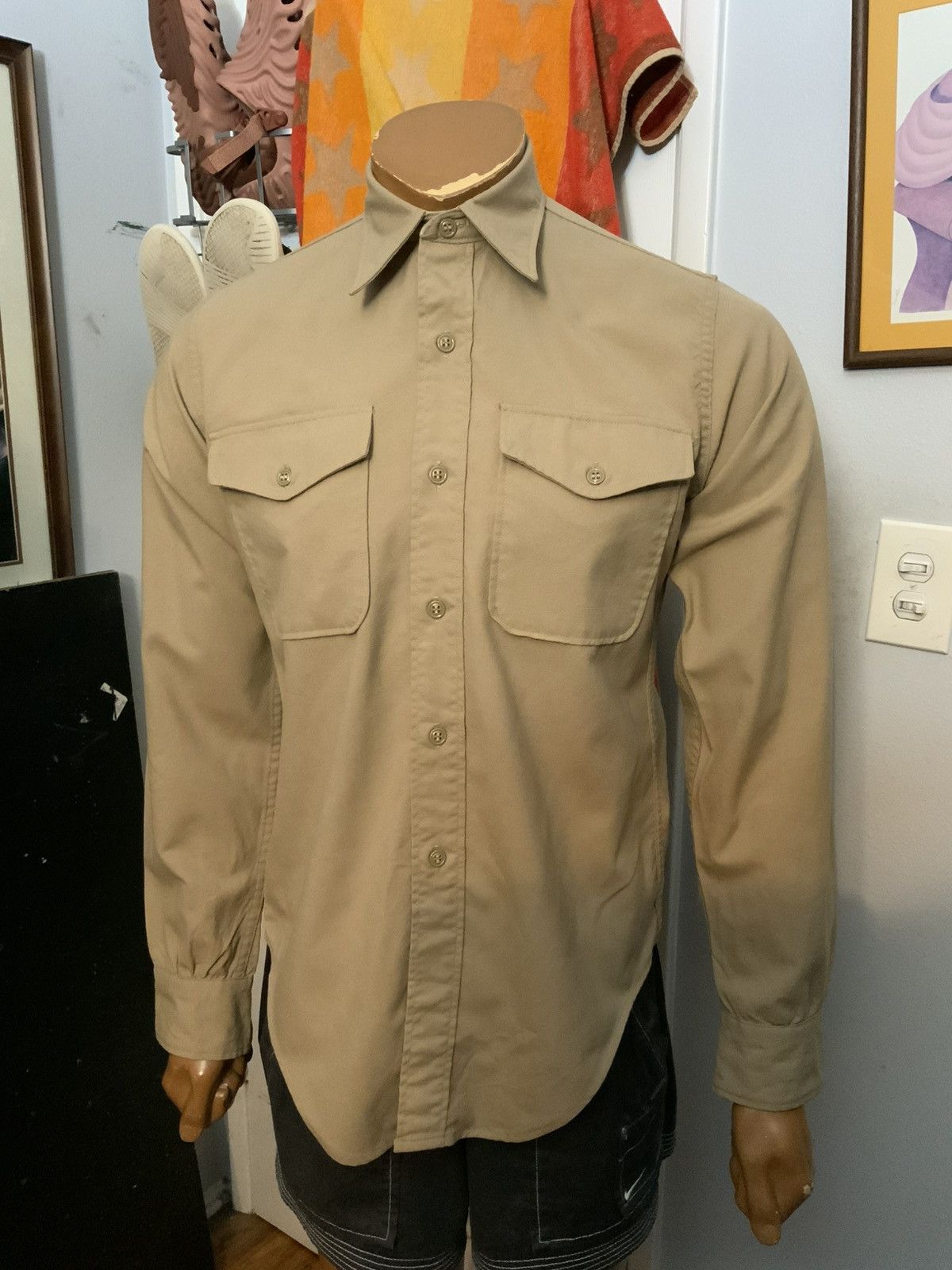 Vintage Vintage 60s 70s Wool Military USMC Marines US Army Shirt Size US S / EU 44-46 / 1 - 8 Thumbnail