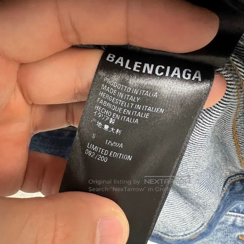 Balenciaga Balenciaga Fortnite washed blue distressed long-sleeve den Size US S / EU 44-46 / 1 - 8 Thumbnail