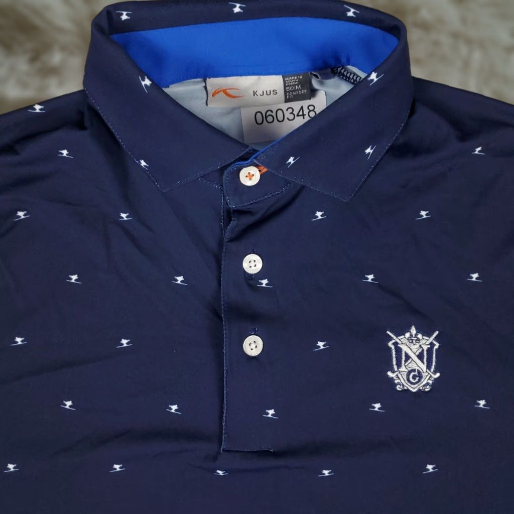 KJUS KJUS Polo Shirt Mens Size Medium 50 Navy Blue Ski Graphic Golf Short Sleeve Size US M / EU 48-50 / 2 - 1 Thumbnail