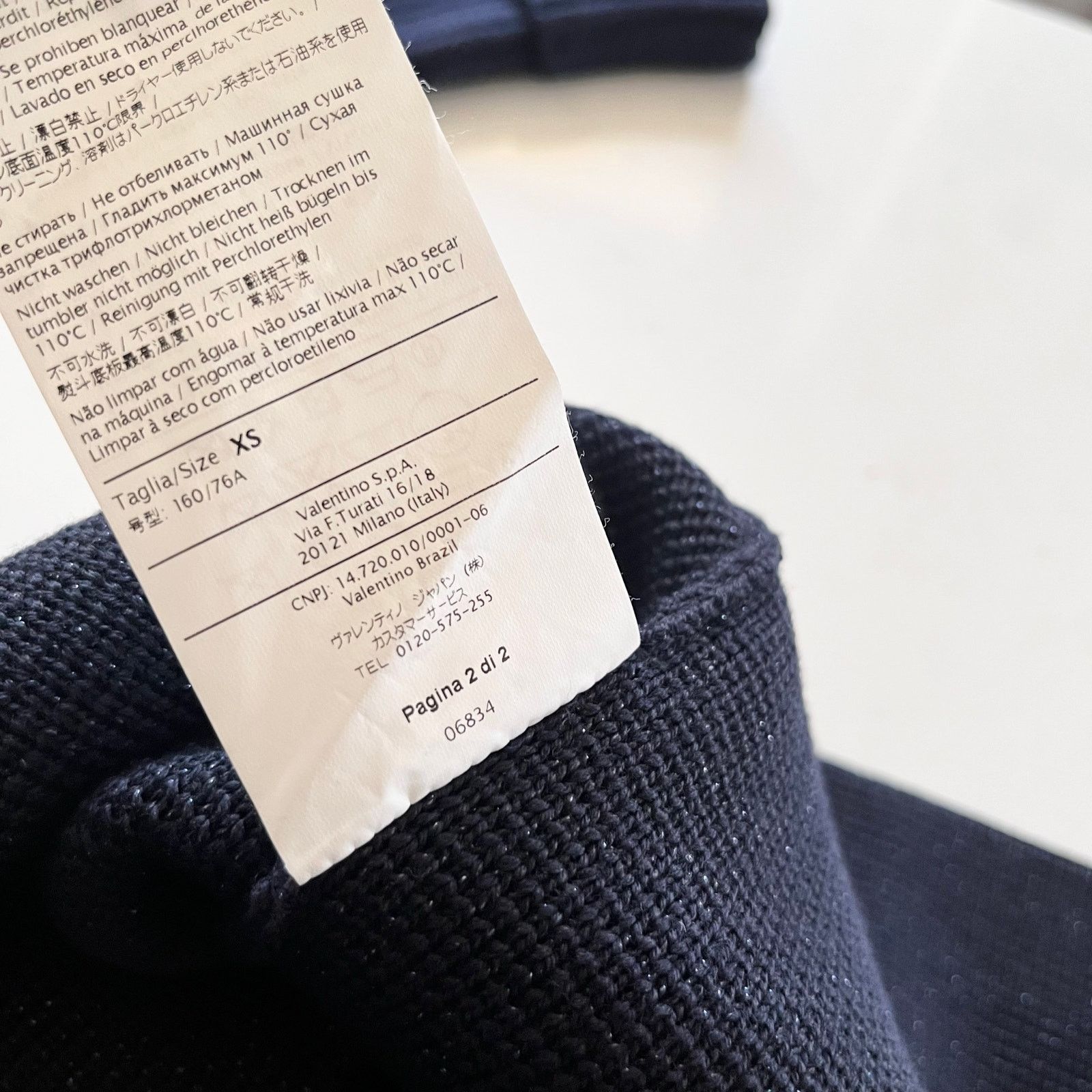 RED Valentino Red Valentino Navy Metallic Ribbed Knit Bow Sweater Dress Size XS / US 0-2 / IT 36-38 - 9 Thumbnail