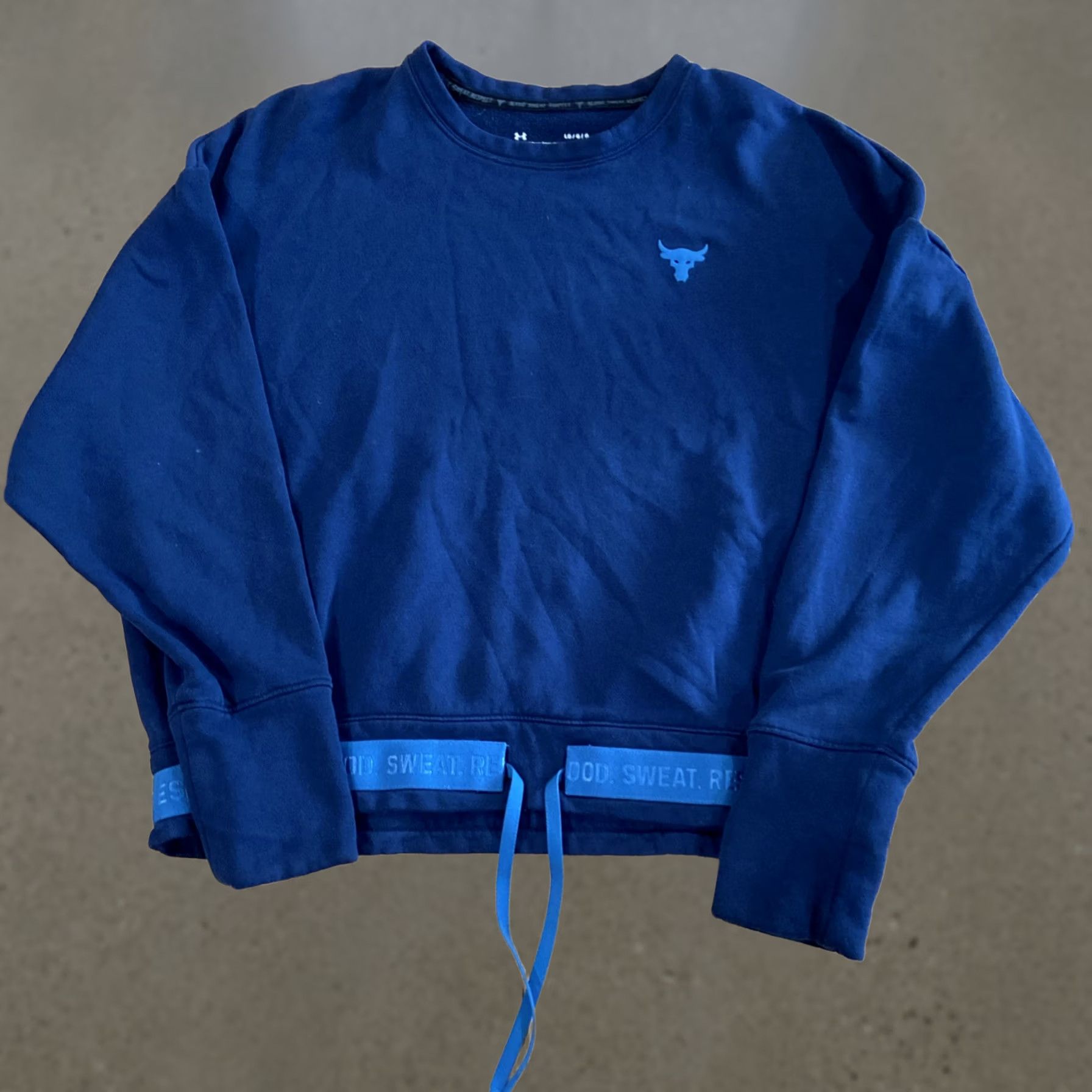 Under Armour Under Armour Sweater Women's L Long Sleeve Pullover Blue Crew Neck Logo Embroidered Casual Fall Winter Sports Shirt Size L / US 10 / IT 46 - 1 Thumbnail