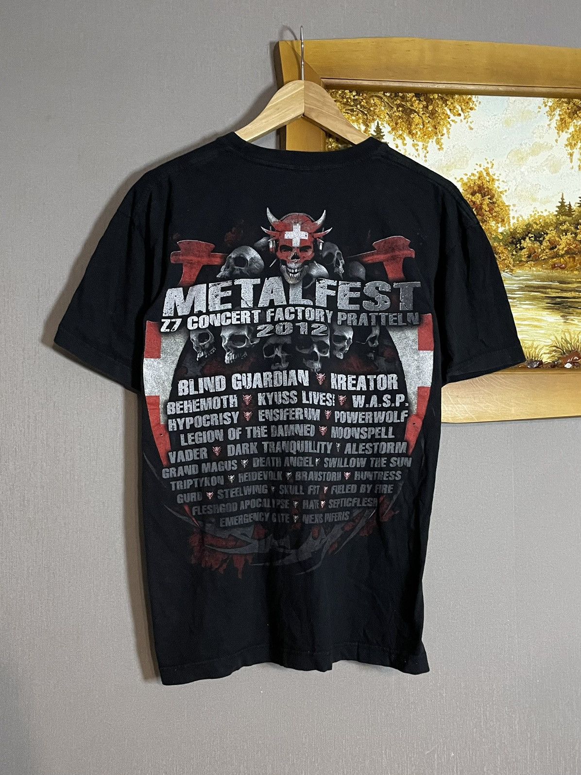Band Tees × Vintage Vintage 2012 Metalfest Open Air Skull Tribal T-shirt Size US XL / EU 56 / 4 - 3 Thumbnail