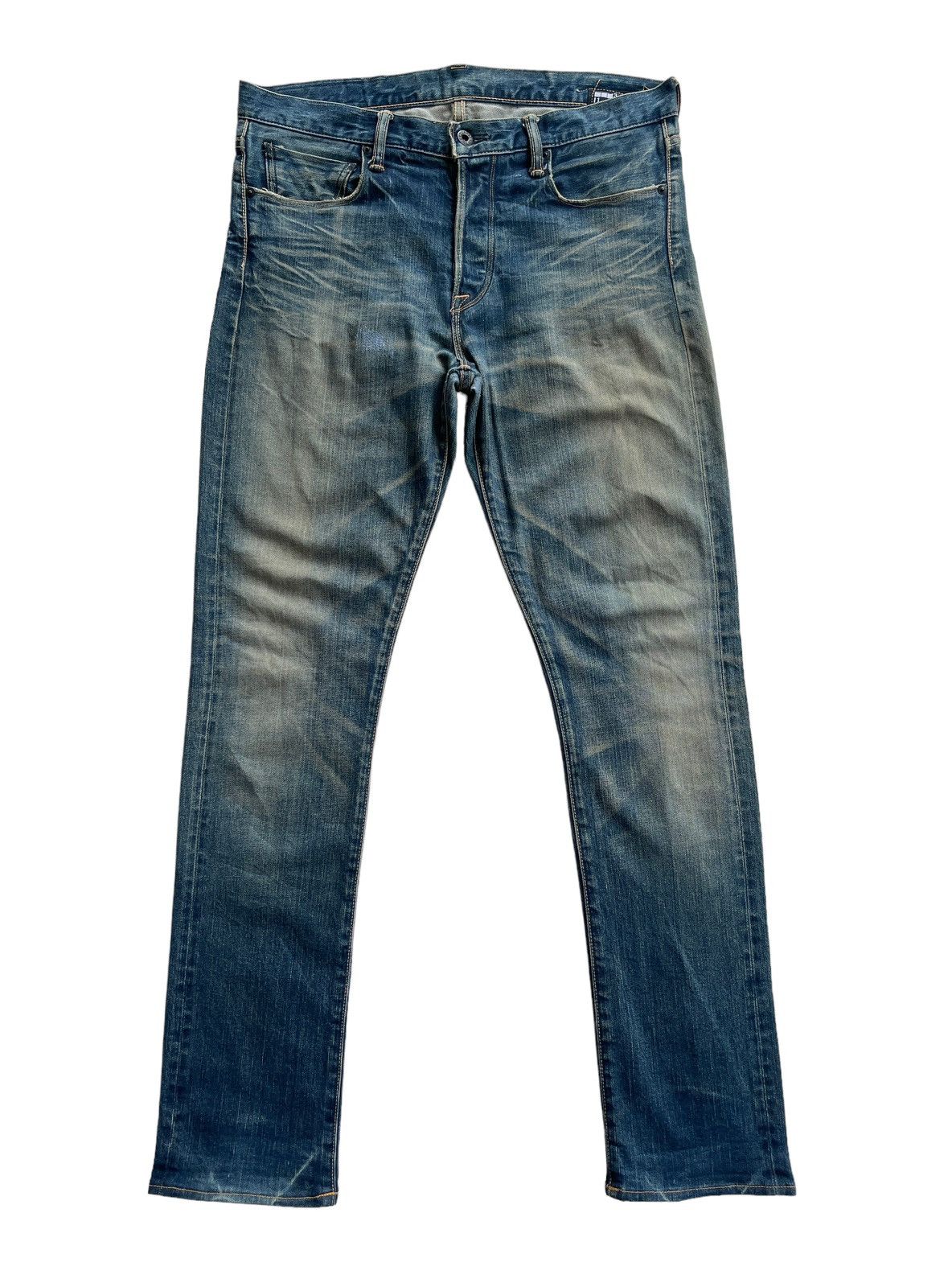image of Kuro Diamante Japan Slim Straight Selvedge Denim in Blue Denim, Men's (Size 32)