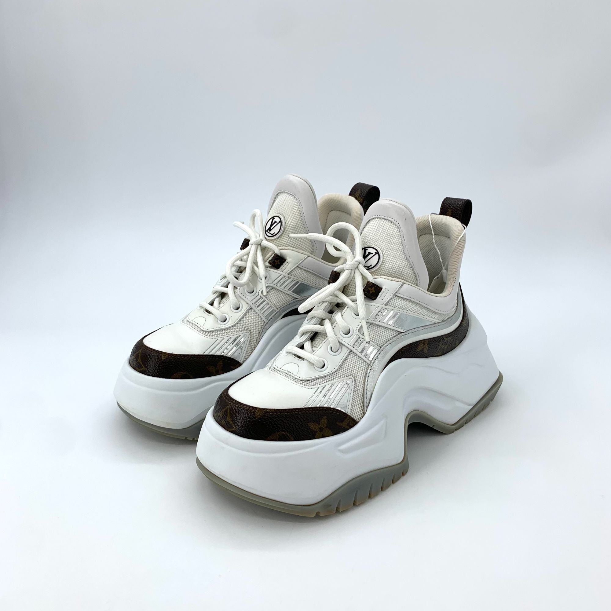 Louis Vuitton Louis Vuitton Archlight Sneakers White/Brown Womens Size 36 Size US 6.5 / IT 36.5 - 1 Thumbnail