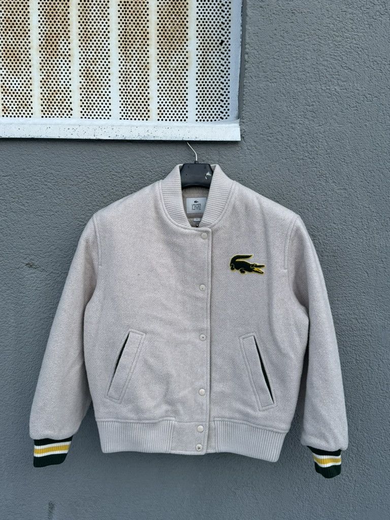 Lacoste Wool Lacoste Live Beige Jaket Big Logo Size XS / US 0-2 / IT 36-38 - 1 Thumbnail
