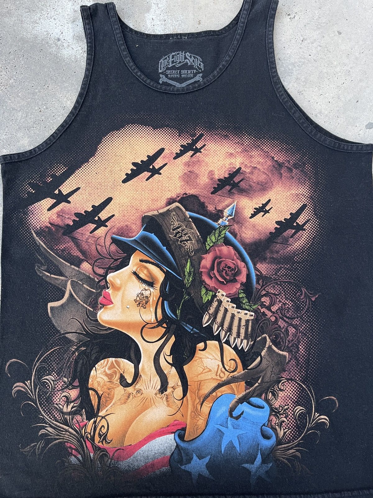 Japanese Brand × Vintage Vintage Y2K Punk Tattoo Tank Top Tee Shirt Size US M / EU 48-50 / 2 - 2 Thumbnail