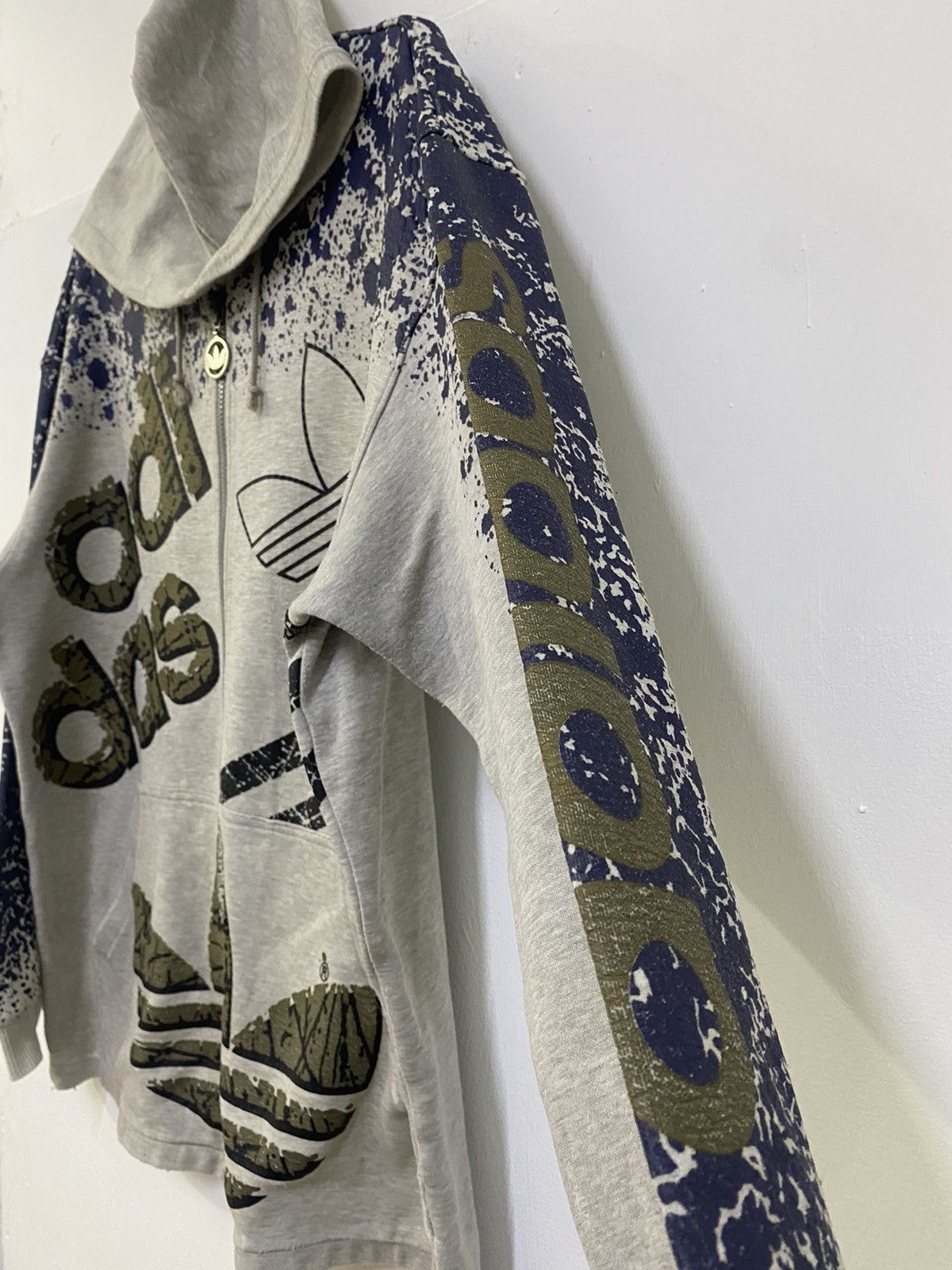 Adidas 💥VINTAGE 90 ADIDAS RUN DMC FULLY PRINTED ZIPPER HOODIE Size US L / EU 52-54 / 3 - 6 Thumbnail