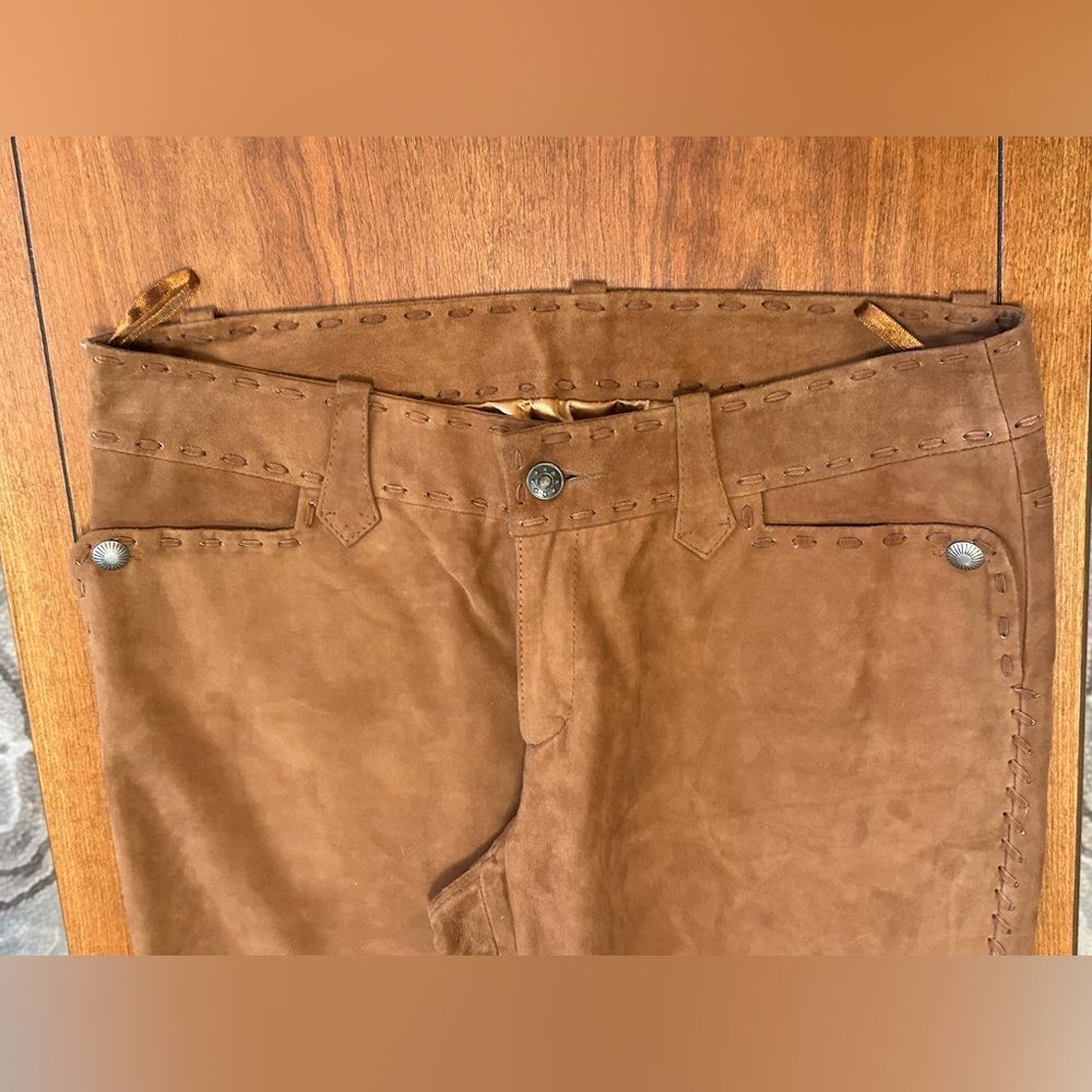 Old Gringo × Vintage Rare vintage Old Gringo leather pants - brown lined pants - Size 32" / US 10 / IT 46 - 3 Thumbnail