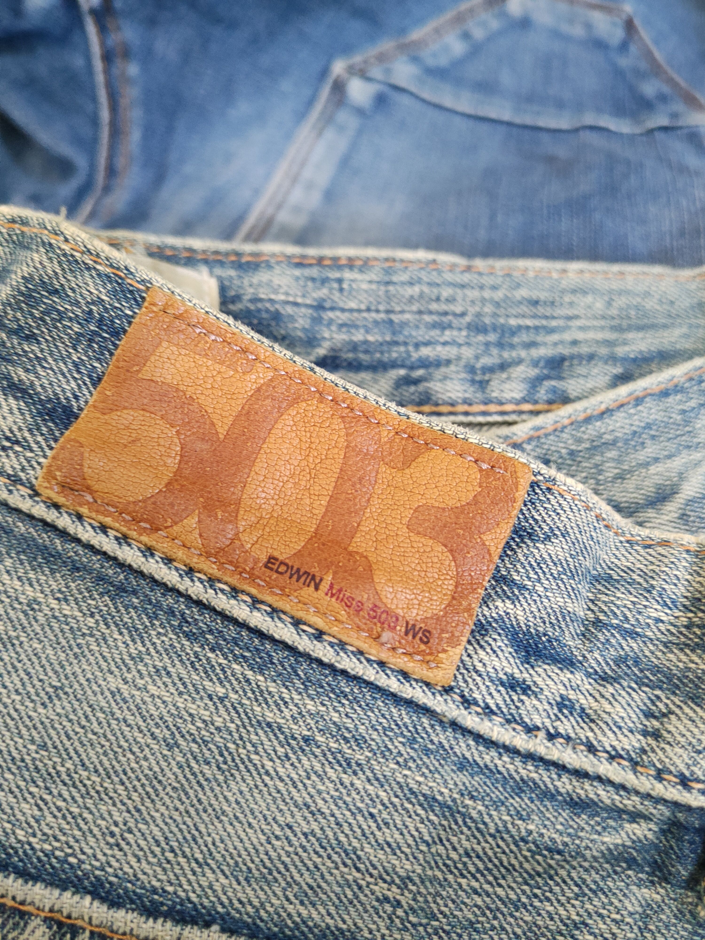 Edwin Edwin 503 Blue Distressed Ripped denim Jeans #W1969 Size 29" - 14 Thumbnail