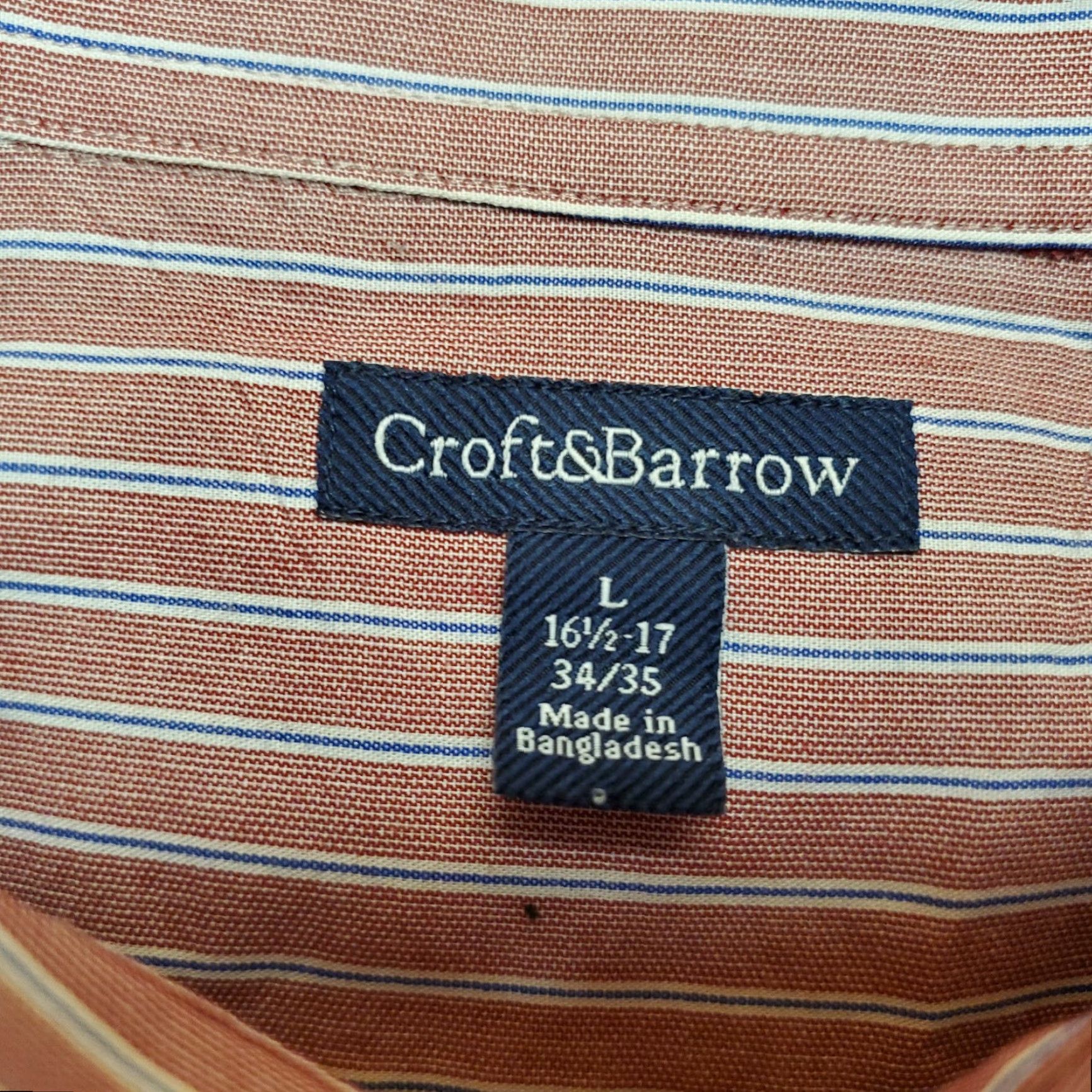 Croft & Barrow VINTAGE Croft & Barrow Shirt Men L Red Stripe Button Long Sleeve Cotton Blend Casual Size US L / EU 52-54 / 3 - 5 Thumbnail